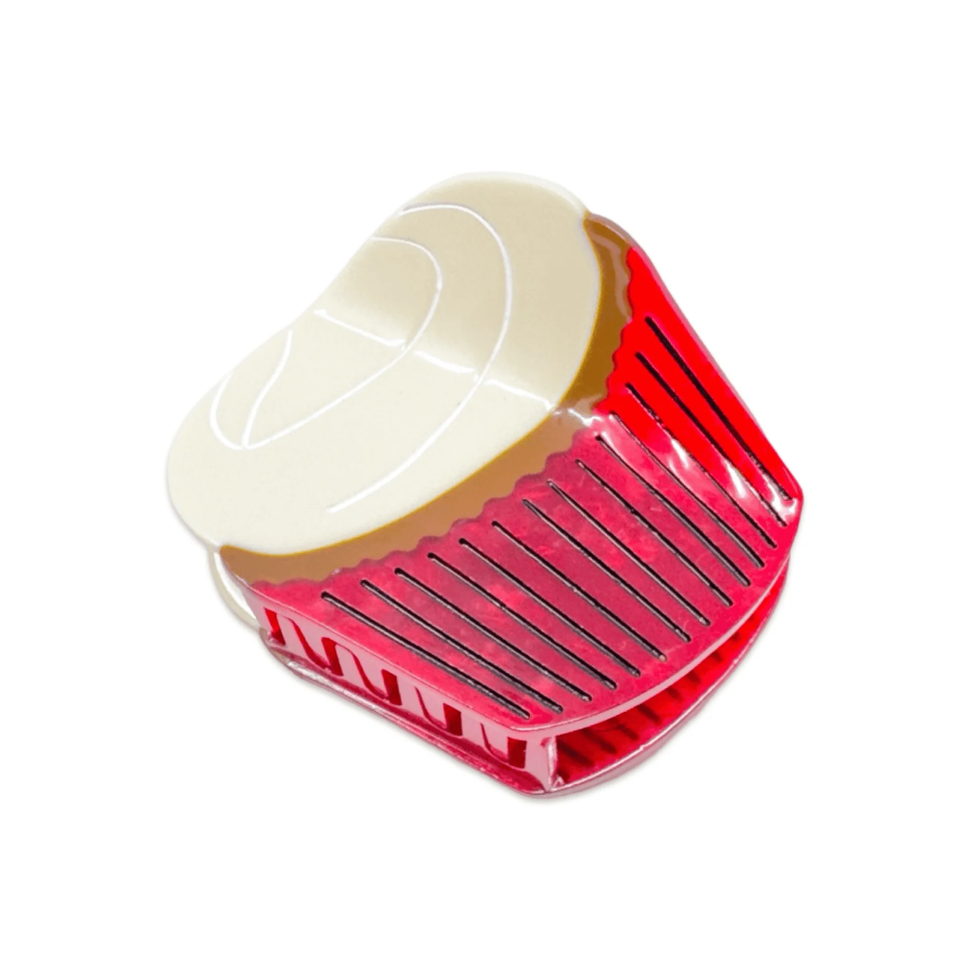 Midi Red Velvet Cupcake Hair Claw Clip - Image 4