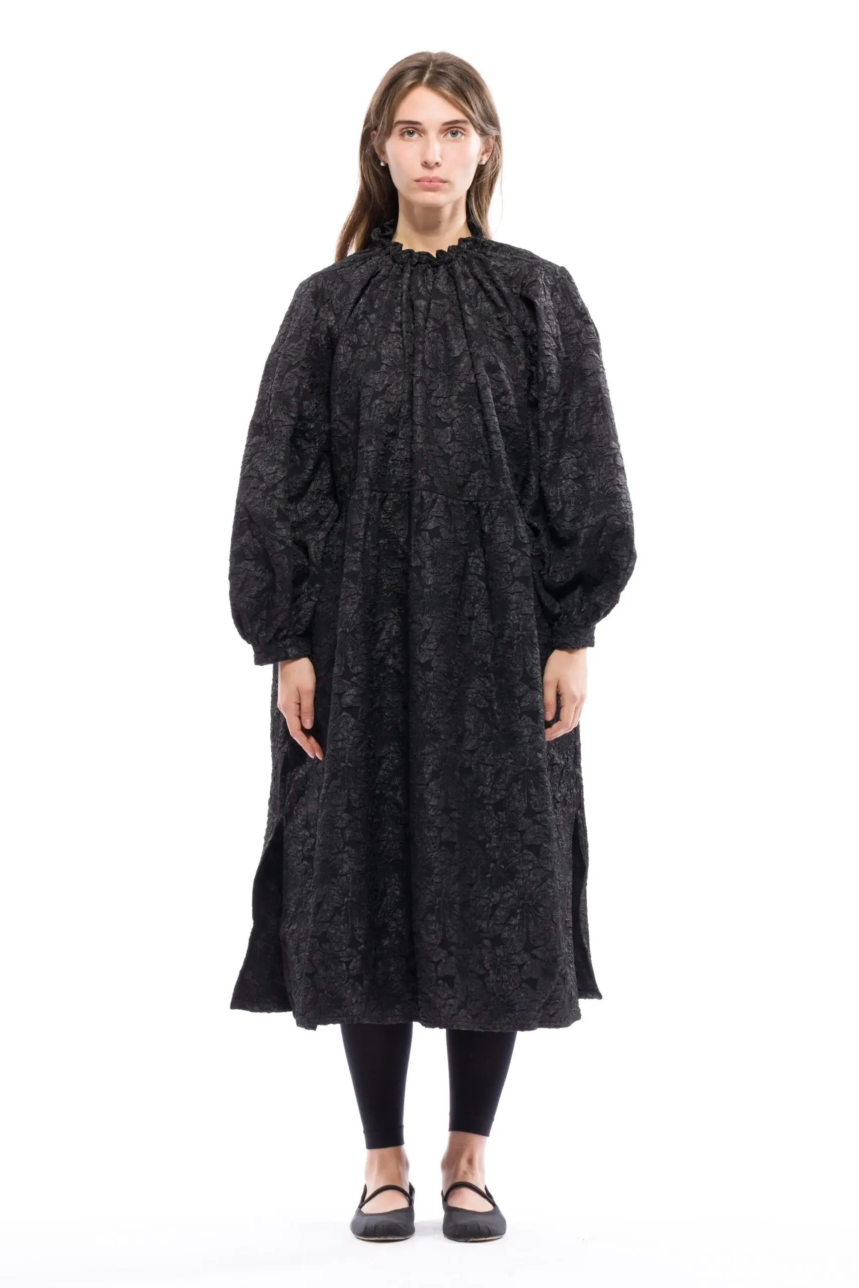 Moonrise Dress (Jacquard Brocade) - Black Brocade