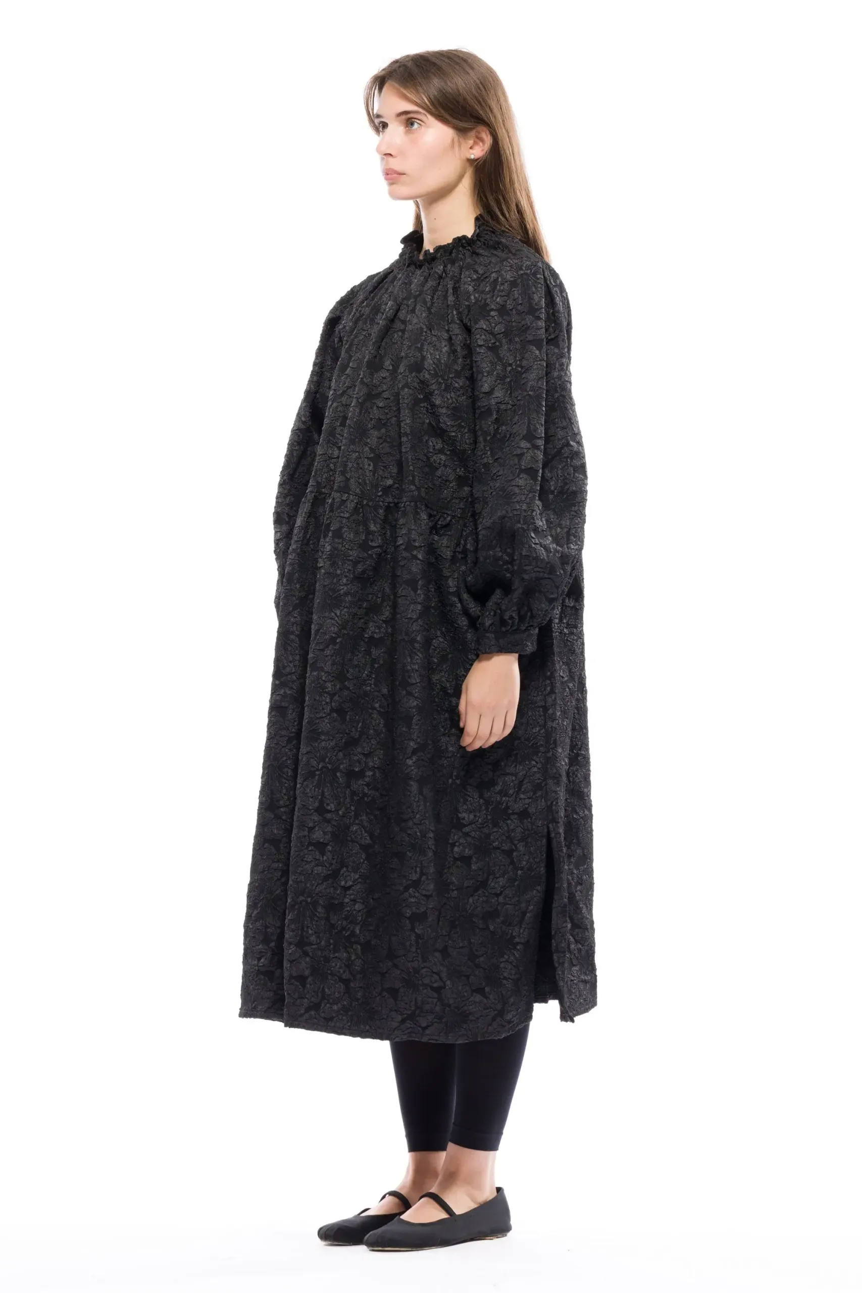 Moonrise Dress (Jacquard Brocade) - Black Brocade - Image 3