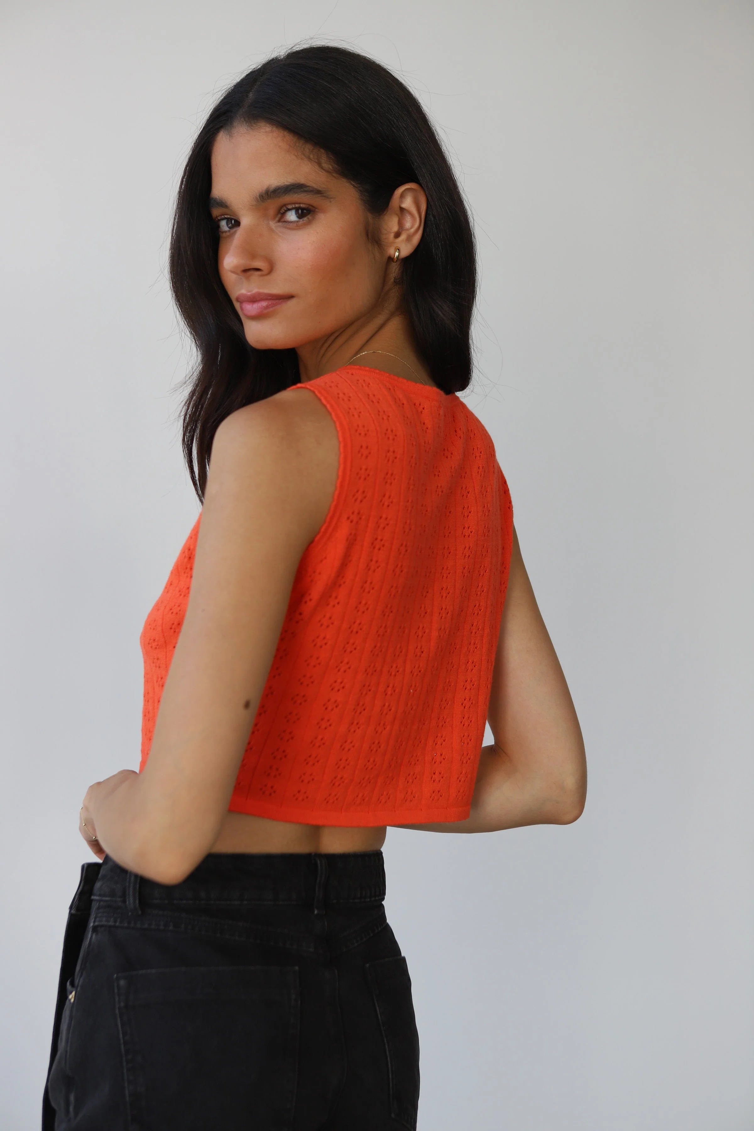Nerissa Pointelle Tank - Poppy - Image 3