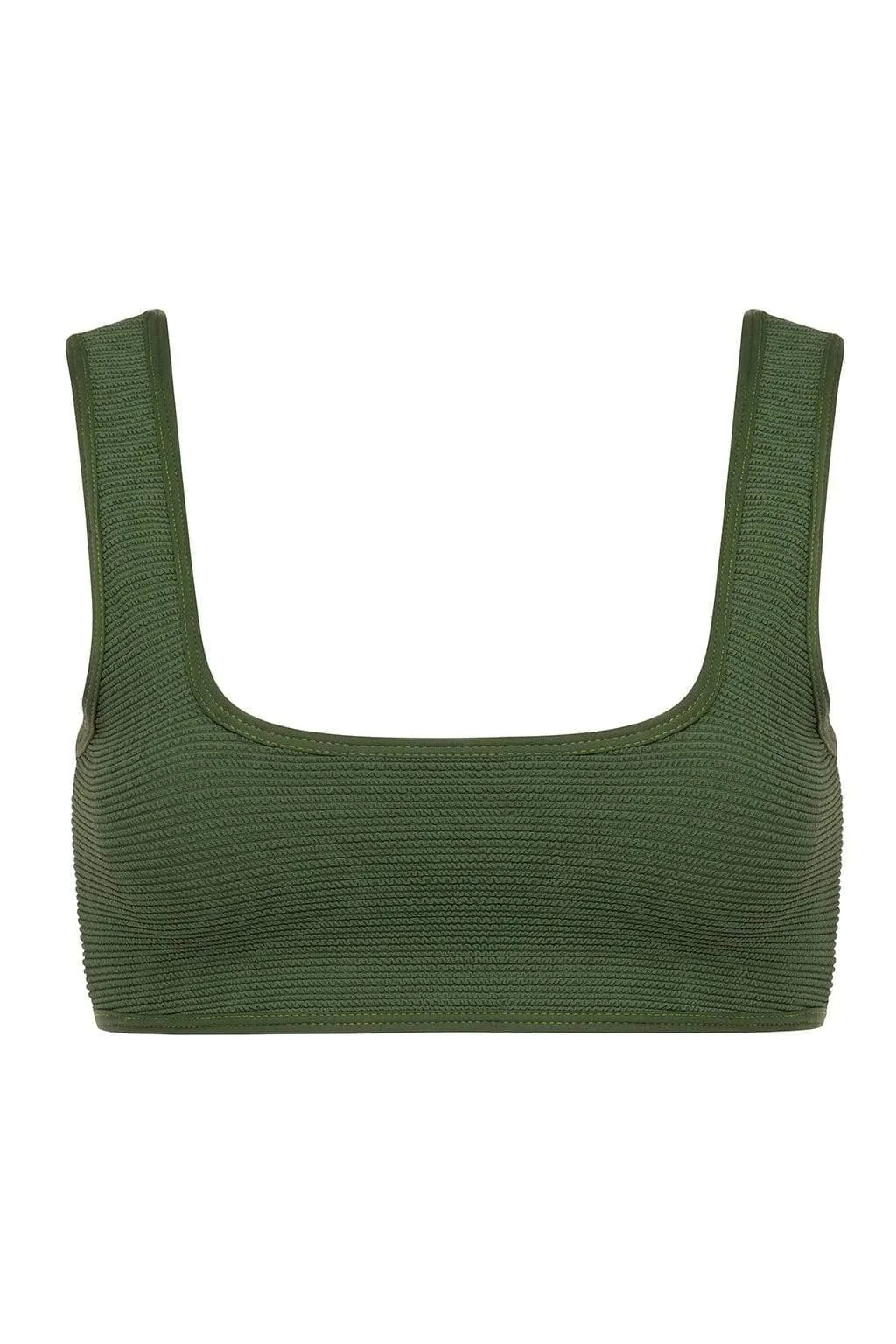 Olive Micro Scrunch Allie Bikini Top - Image 2