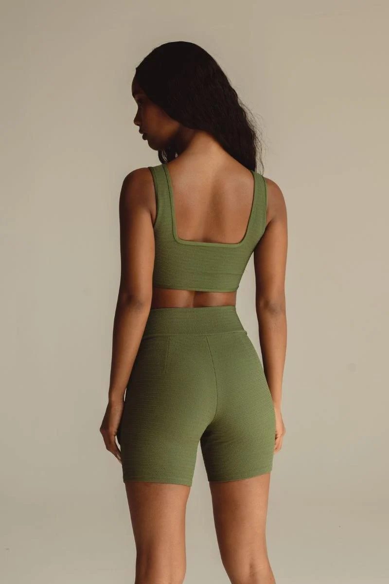 Olive Micro Scrunch Classic Bike Short - Image 4