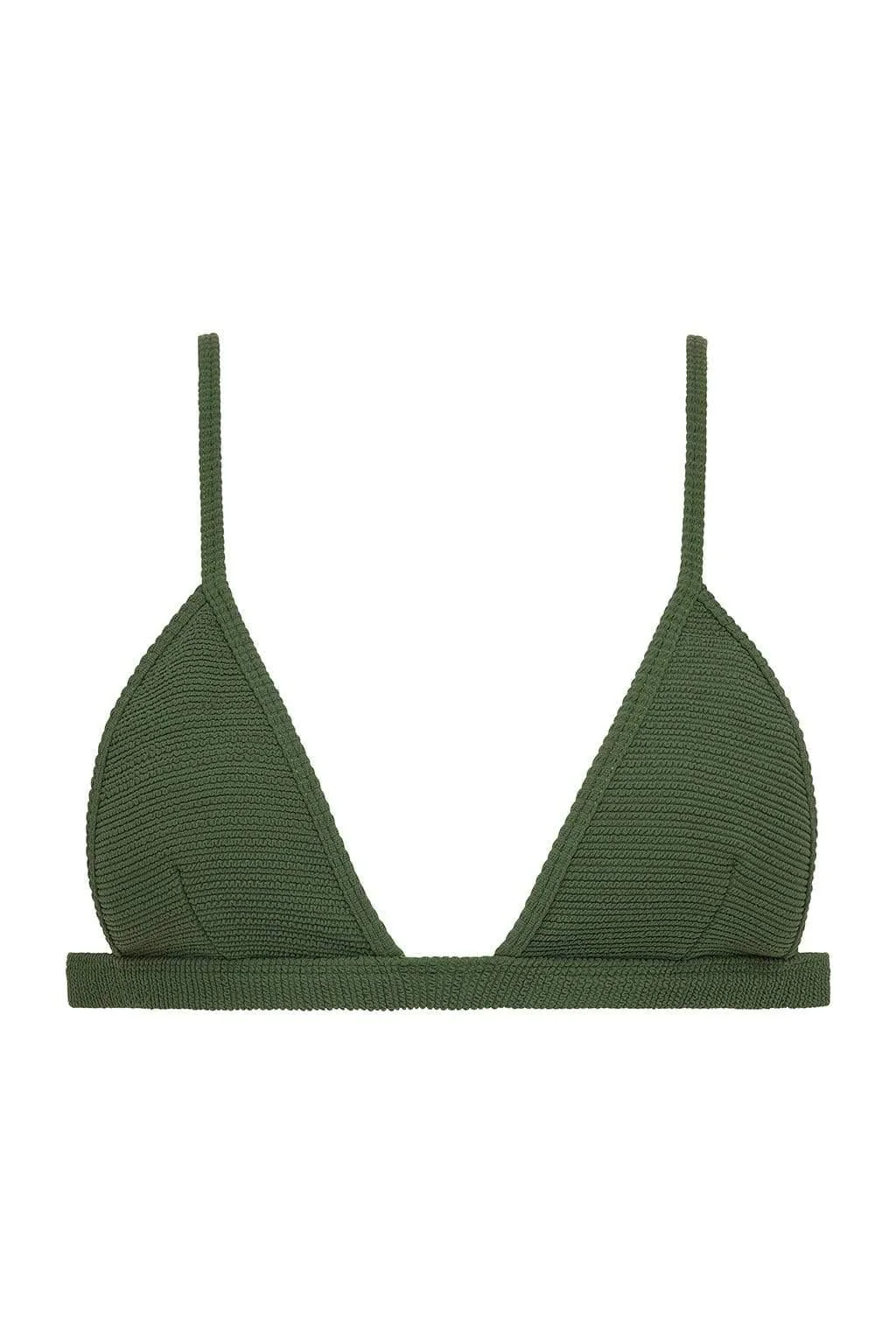 Olive Micro Scrunch Hunter Triangle Bikini Top - Image 2