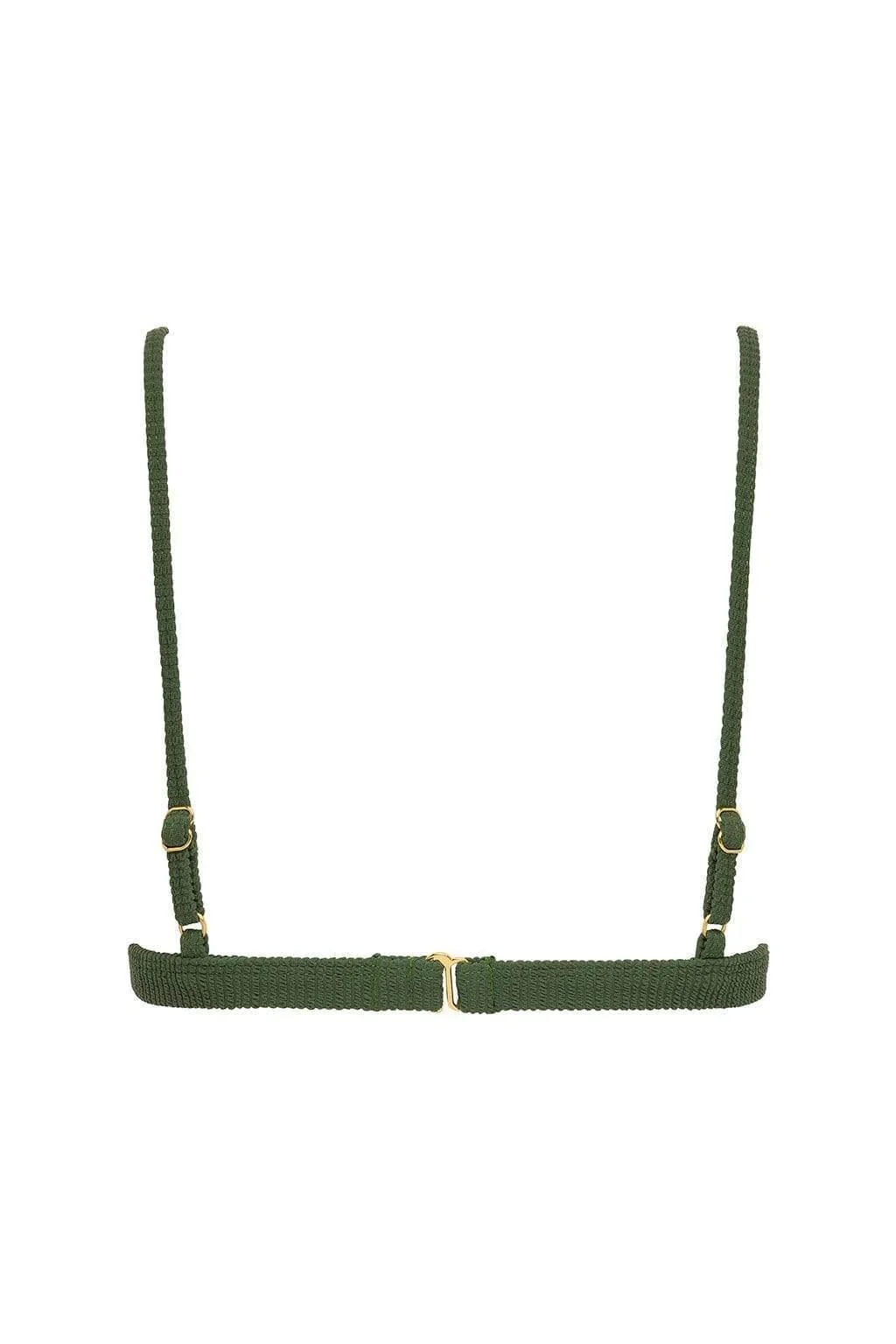 Olive Micro Scrunch Hunter Triangle Bikini Top - Image 3