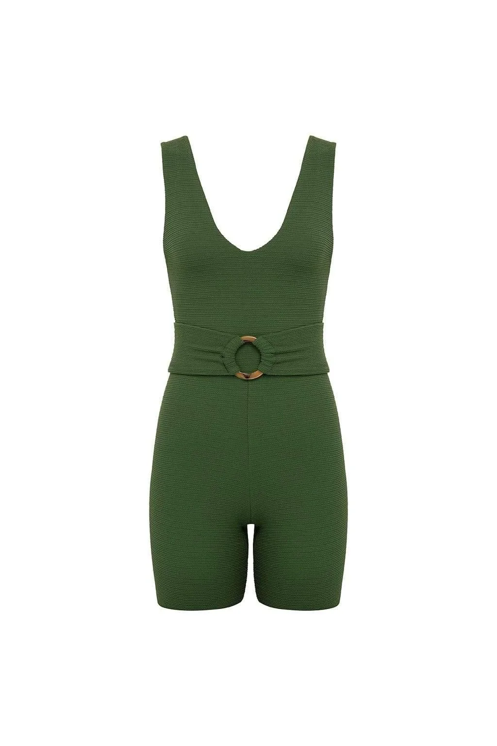 Olive Micro Scrunch Kim Onesie - Image 2