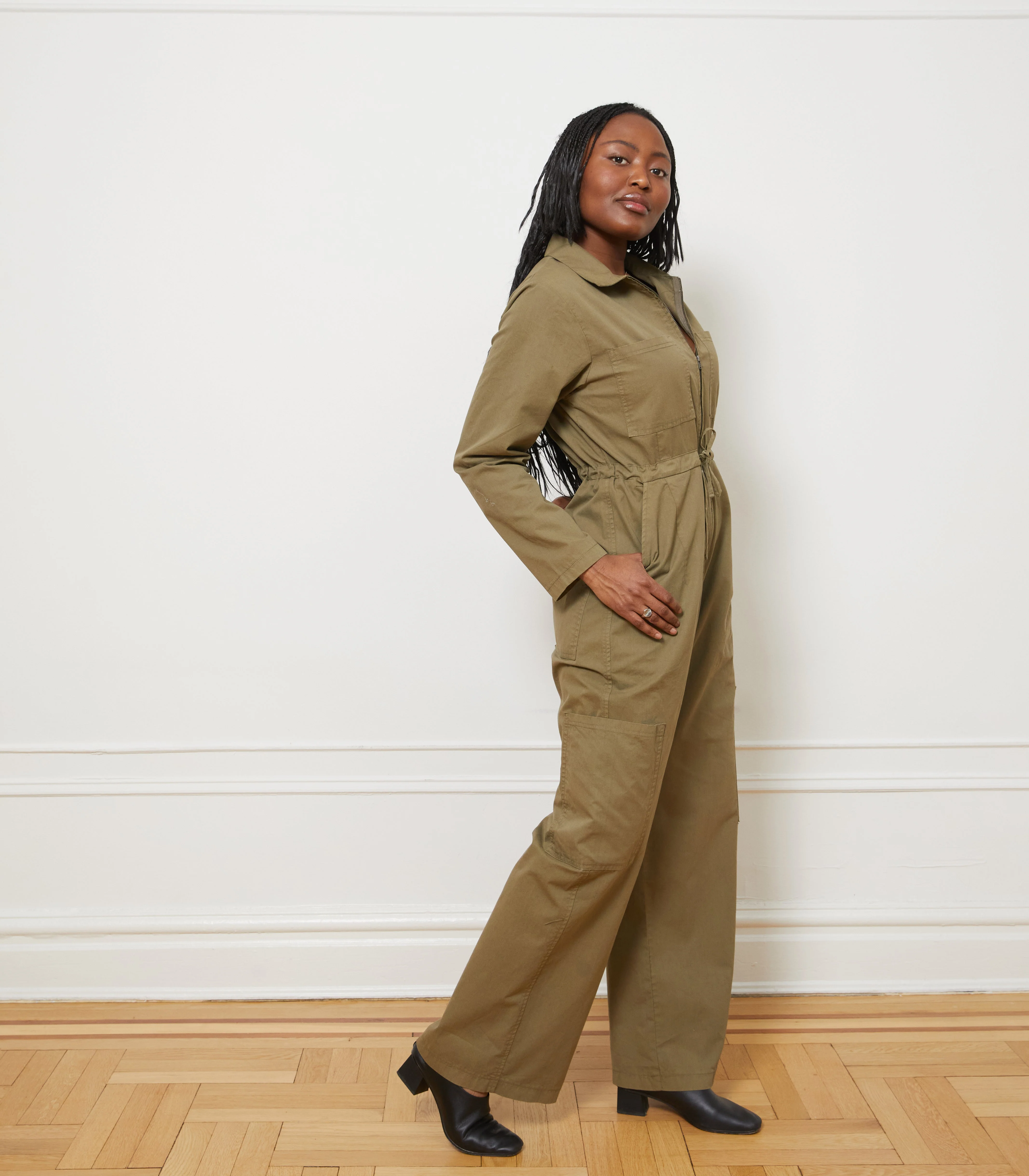 Spencer Cargo Zip Jumpsuit - Olive - Image 4