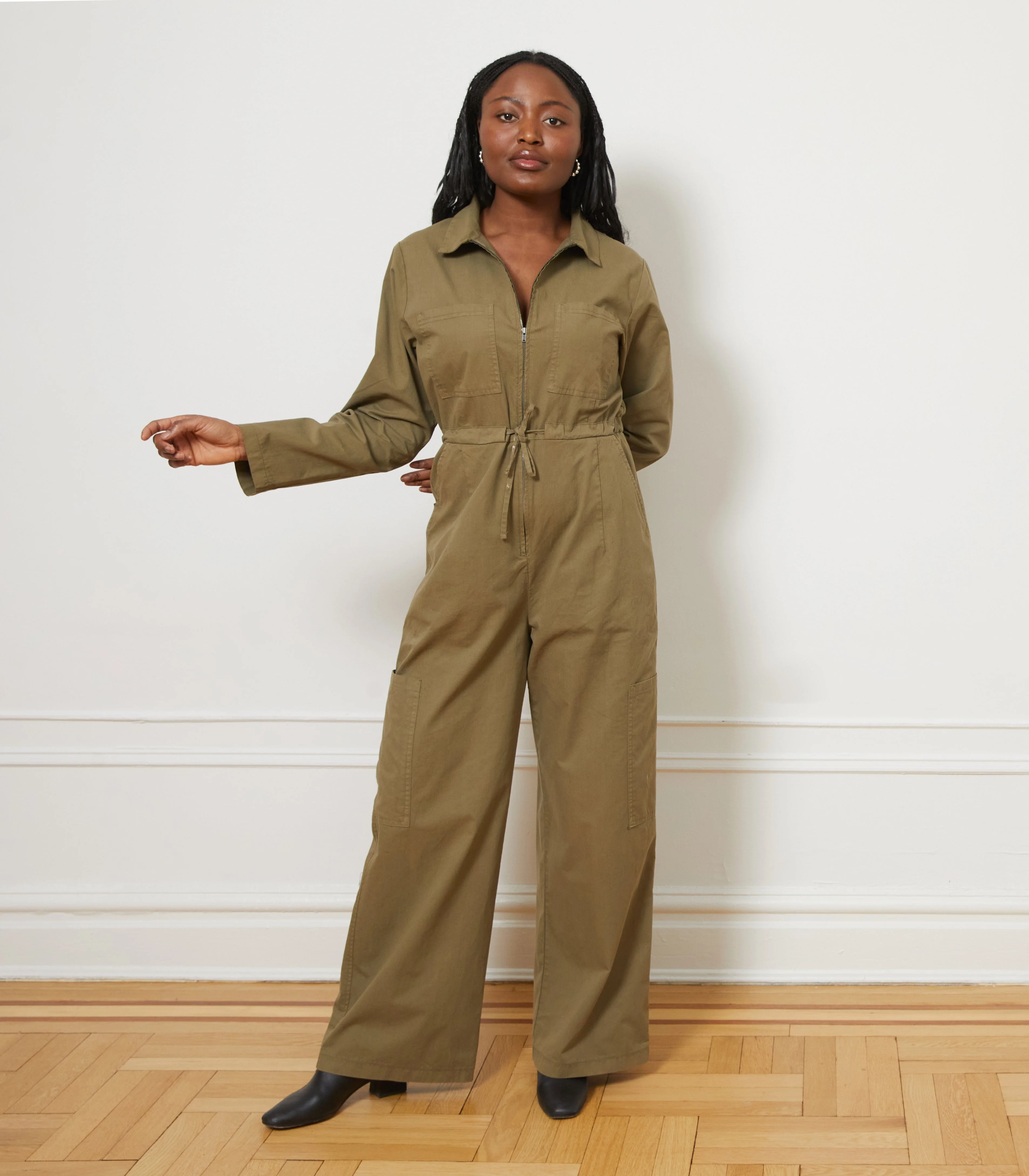 Spencer Cargo Zip Jumpsuit - Olive - Image 5