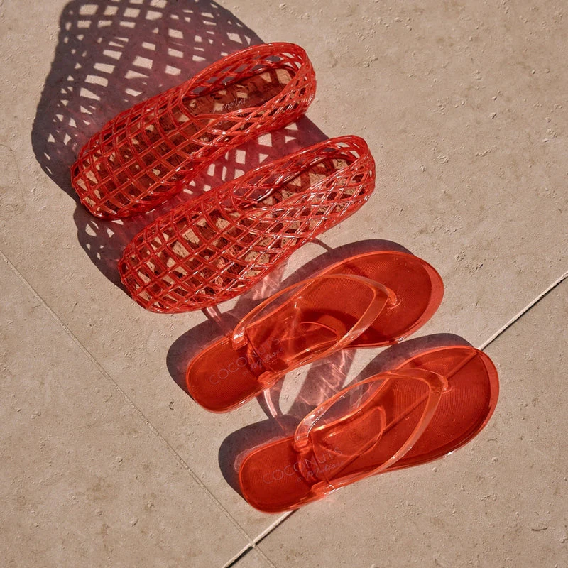 Olsen Flip Flop Sandals - Cherry Red - Image 3