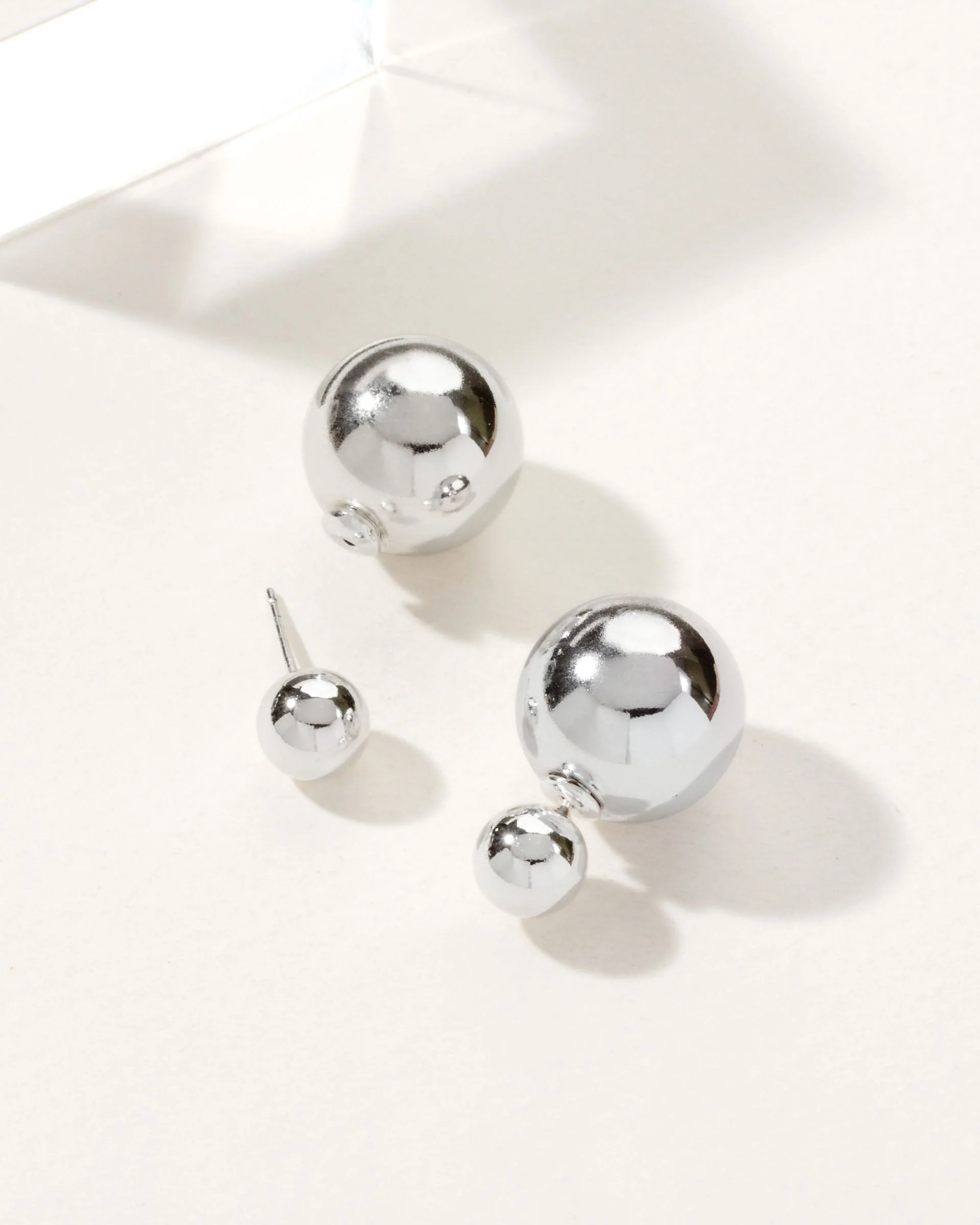 Orb Front Back Earring Silver - Image 2