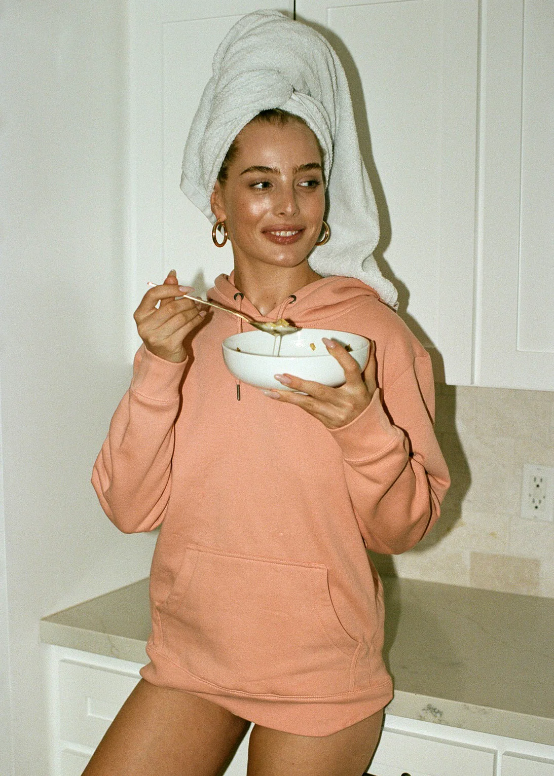 Organic Cotton Hoodie - Salmon