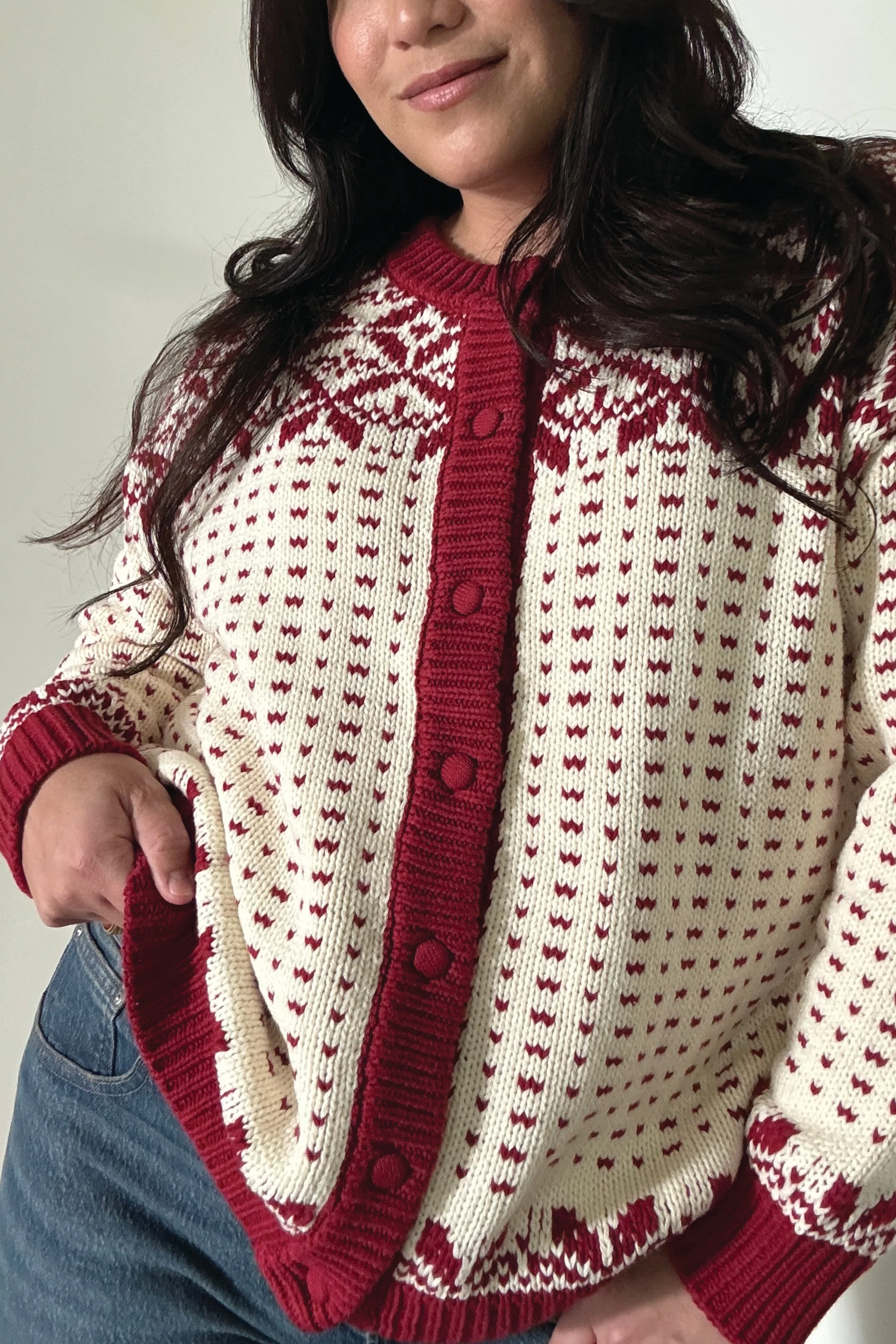 Oversized Maeve Cardigan - Red - Image 2