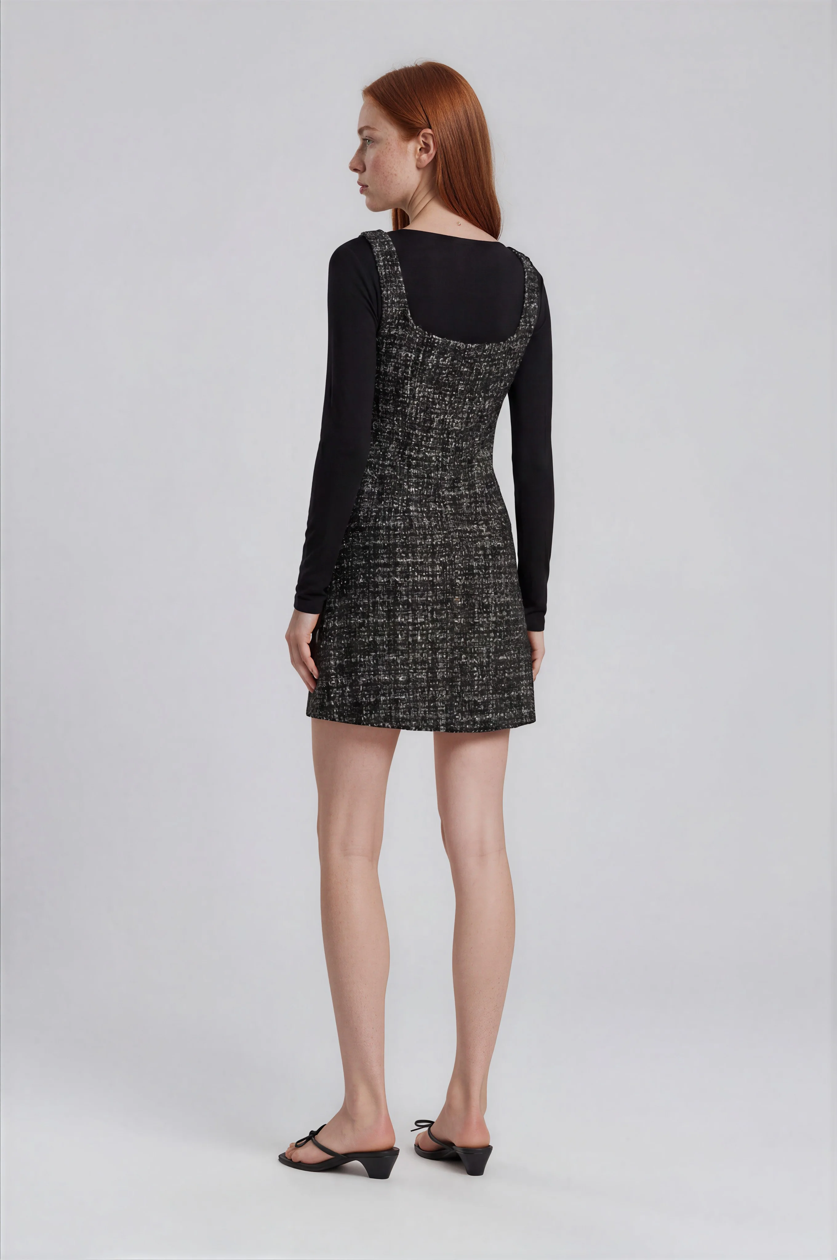 Rosali Tweed Dress - Black - Image 3