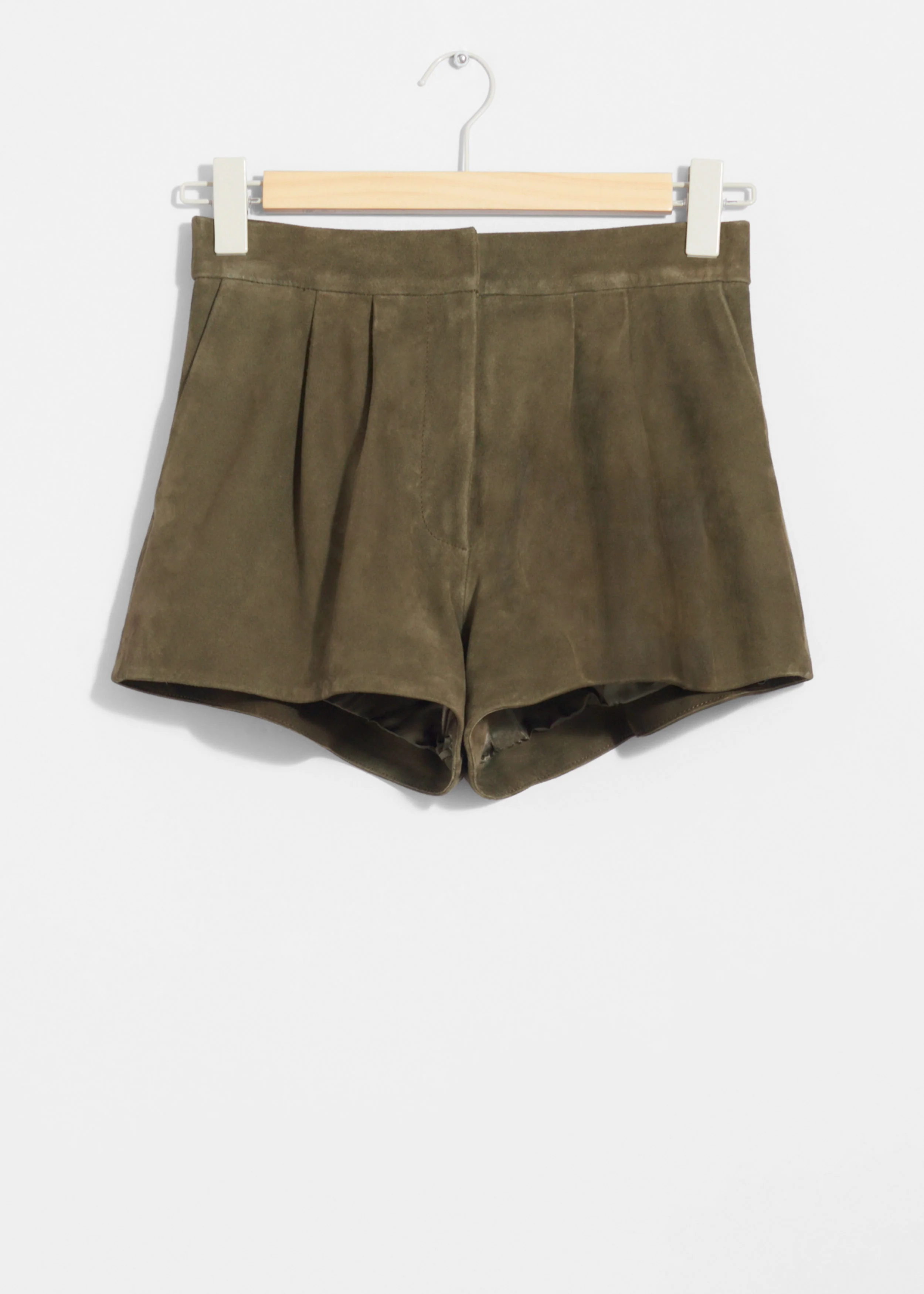 Smile Suede Shorts - Khaki - Image 3