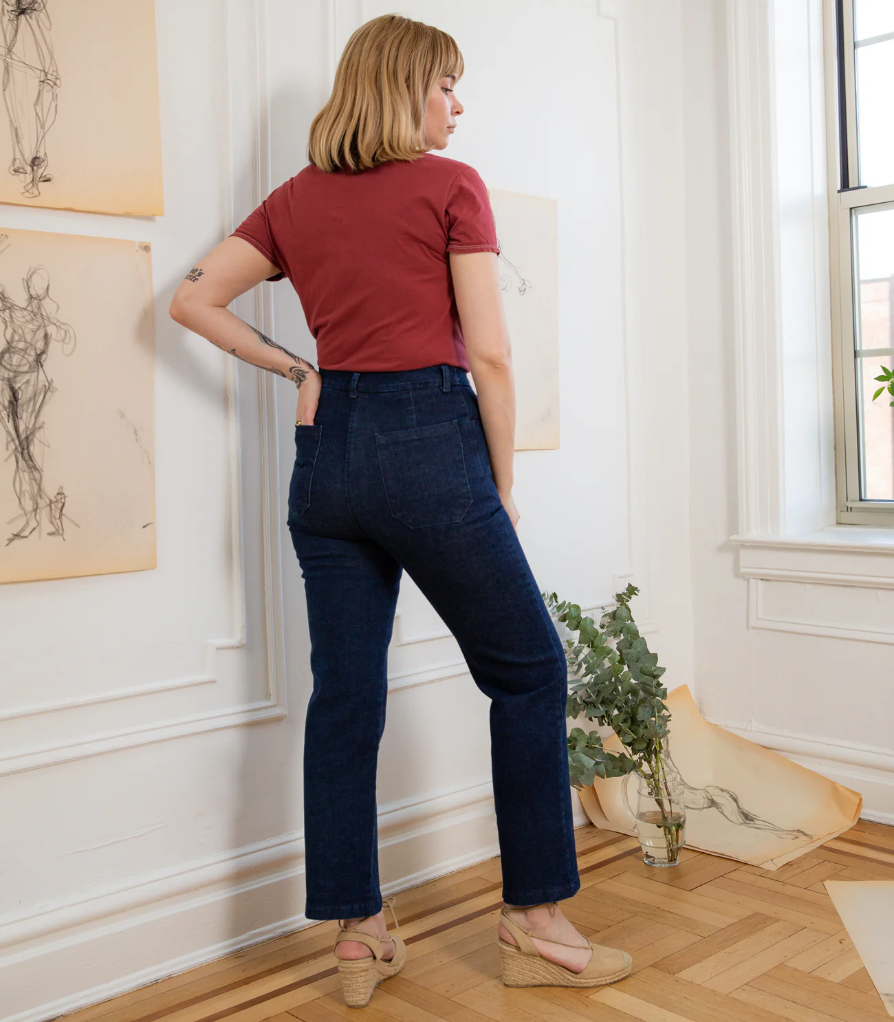 Parker Straight Leg Jeans - Dark Indigo - Image 5