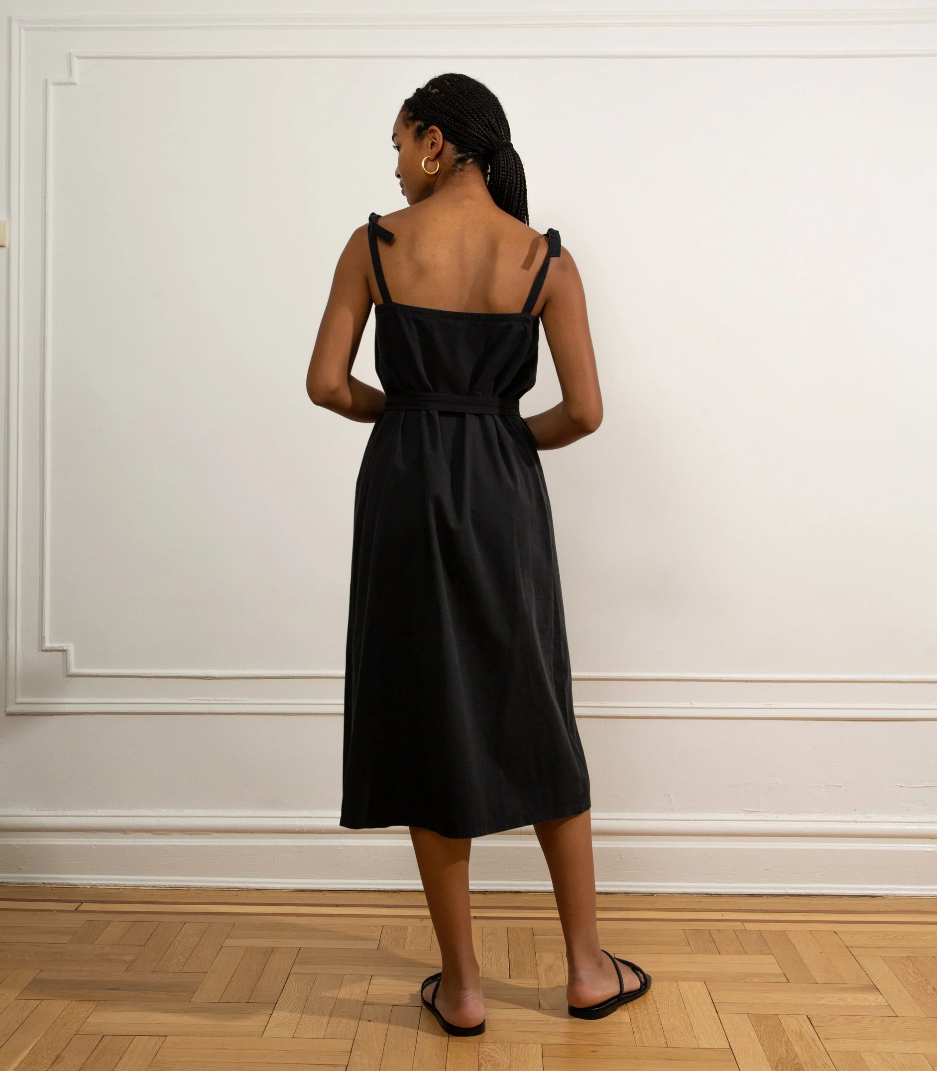 Penelope Tie Strap Dress - Black - Image 4