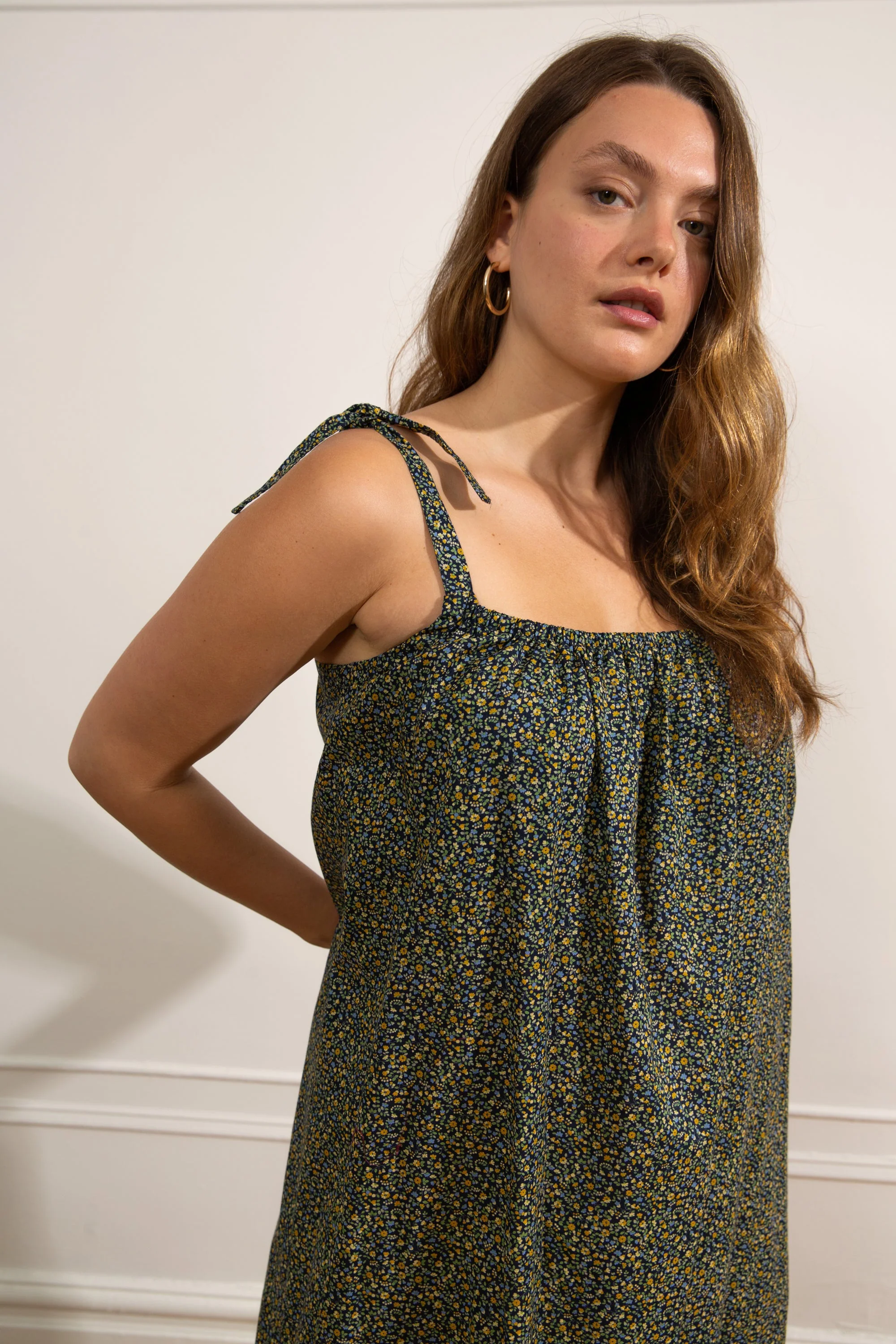 Penelope Tie Strap Dress - Dark Floral - Image 6