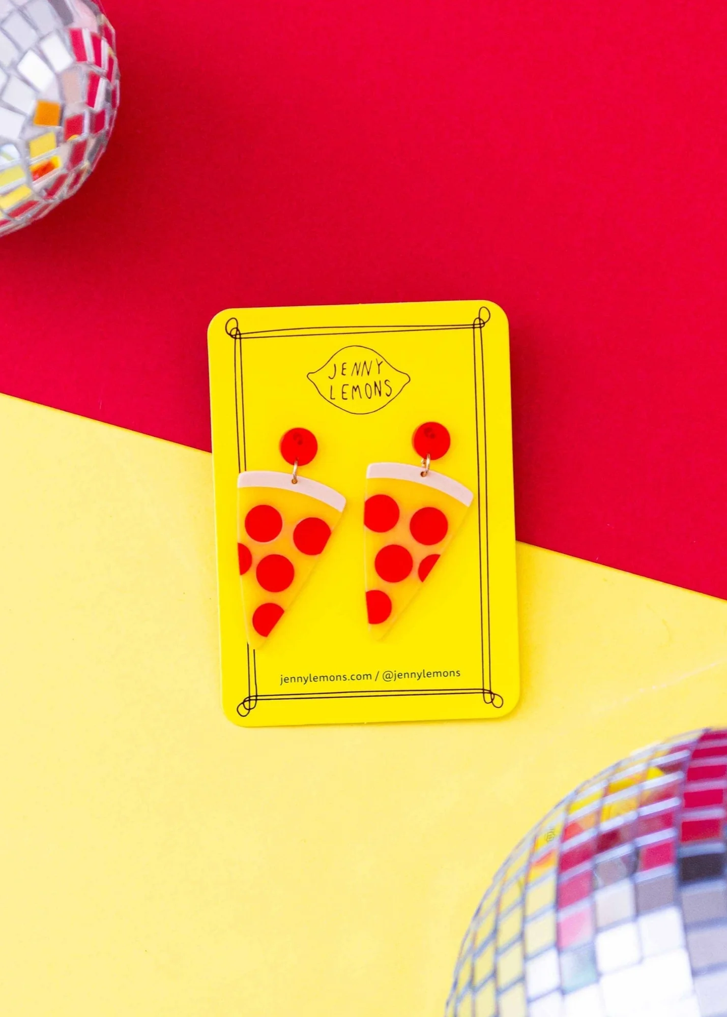 Pizza Acetate Earrings