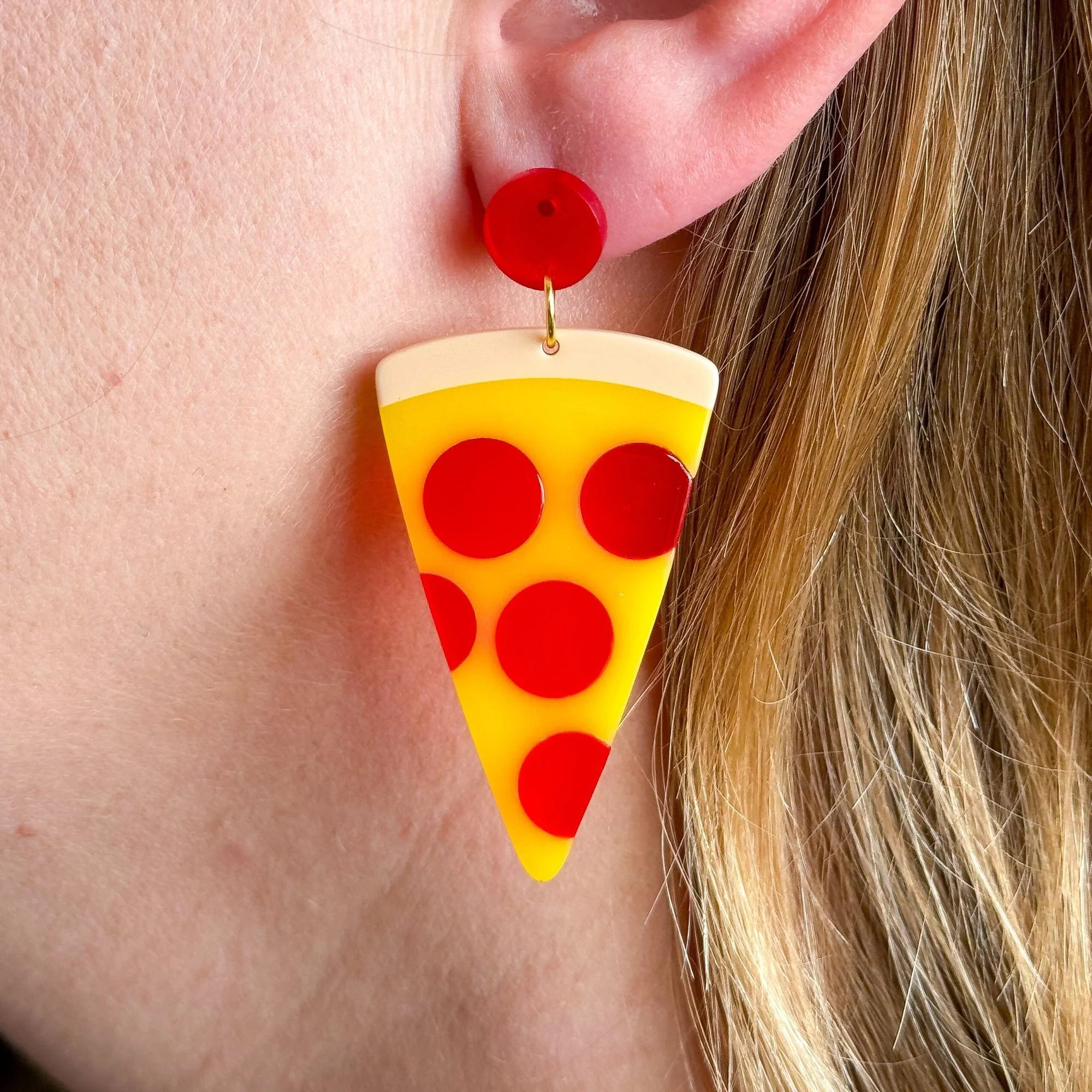 Pizza Acetate Earrings - Image 4
