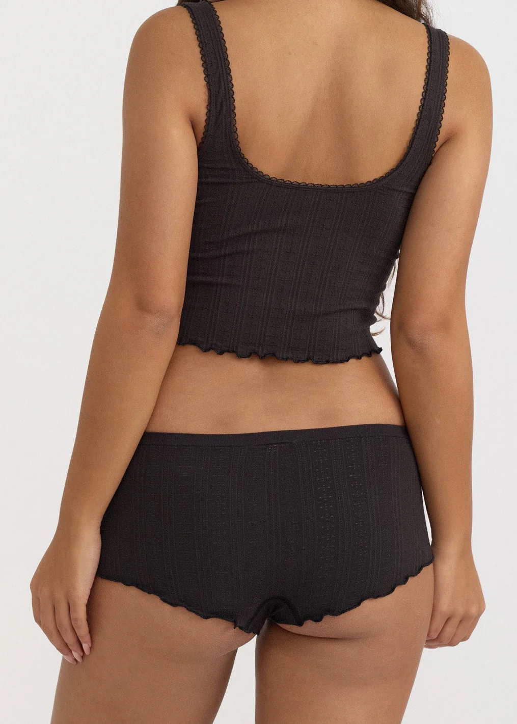 Pointelle Cami - Black - Image 3