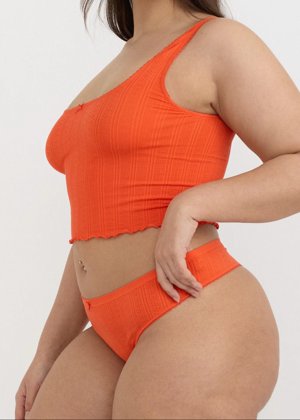 Pointelle Cami - Vibrant Red - Image 2