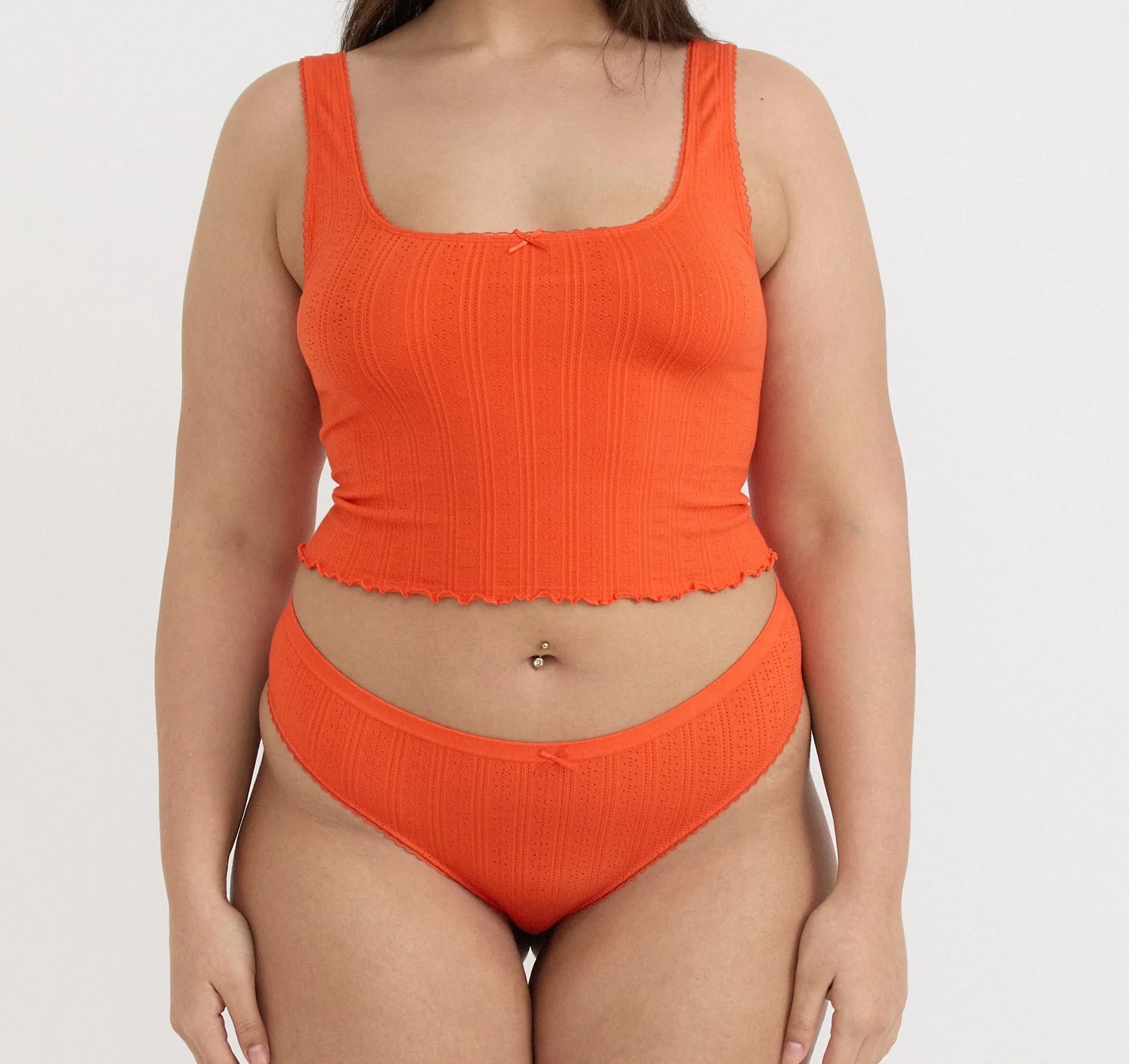 Pointelle Thong - Vibrant Red - Image 3