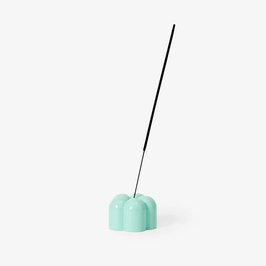 Poppy Candle & Incense Holder - Blue - Image 3