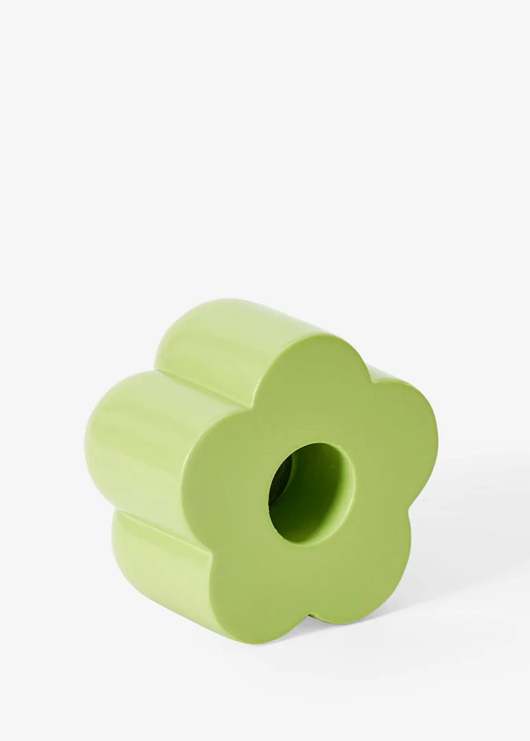 Poppy Candle & Incense Holder - Green