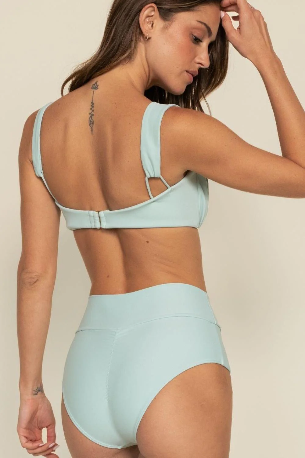 Powder Blue Full Coverage High Rise Bikini Bottom - Image 4