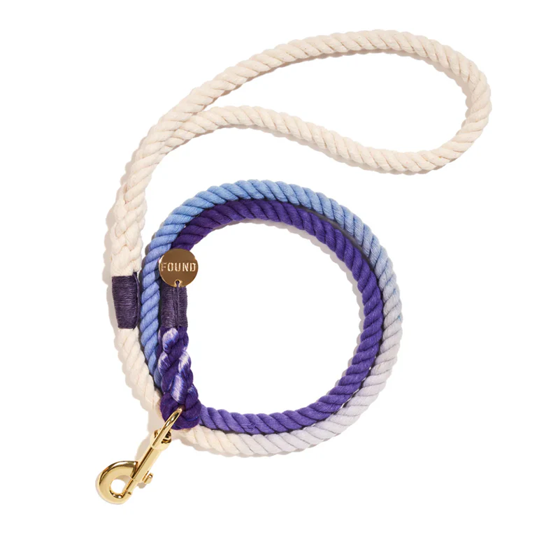 Purple Ombre Cotton 5 ft Rope Dog Leash