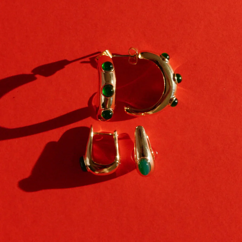 Marais Hoops - Emerald Jade/Gold - Image 3