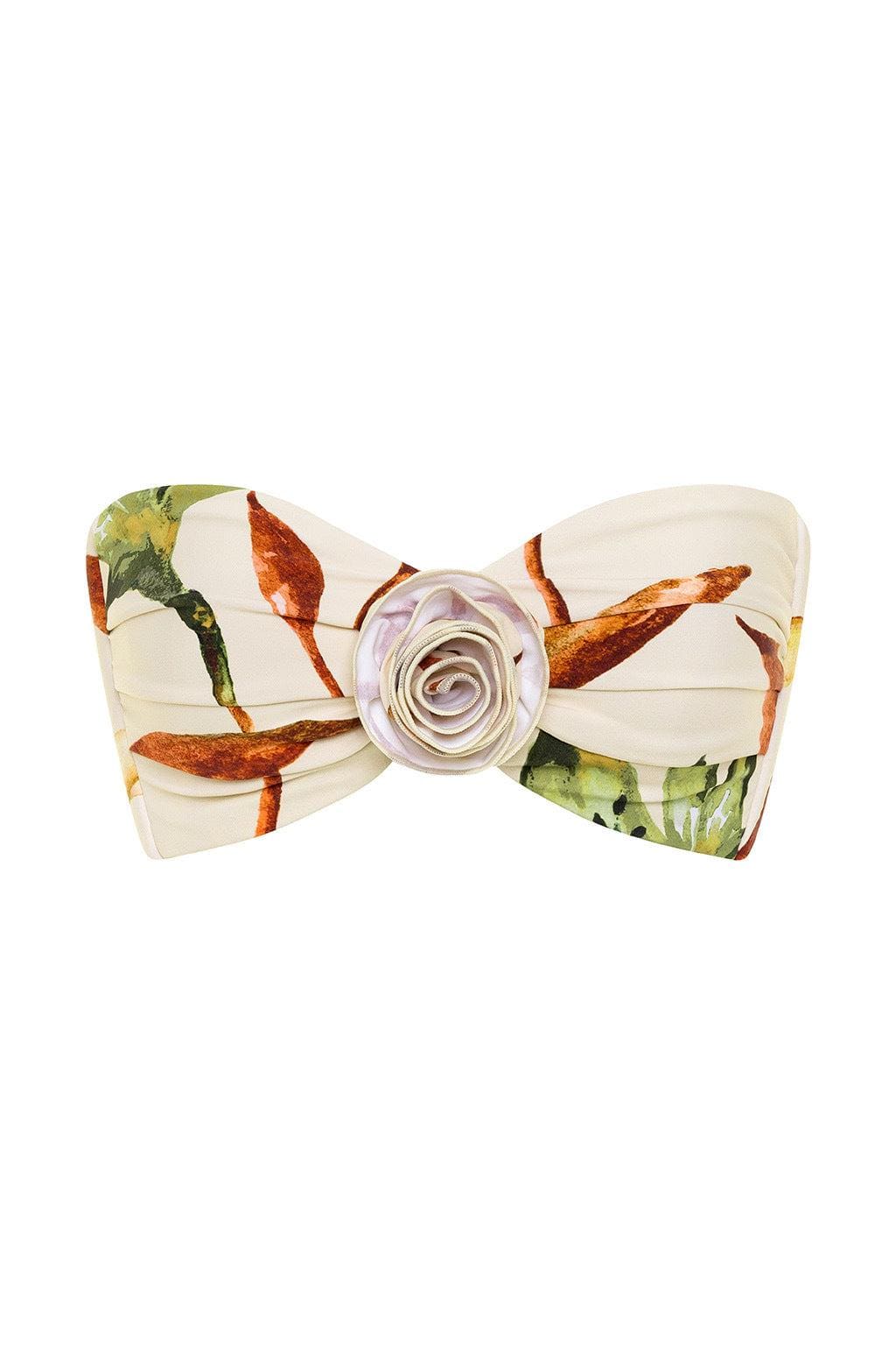 Rooted Floral Rosa Bandeau Bikini Top - Image 2
