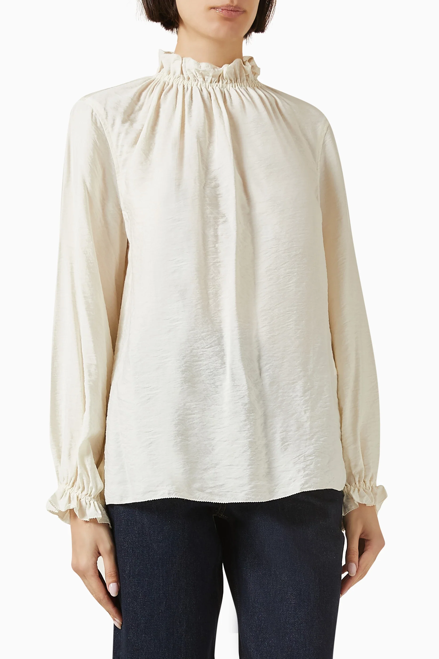Ruffle High Neck Top - Image 2