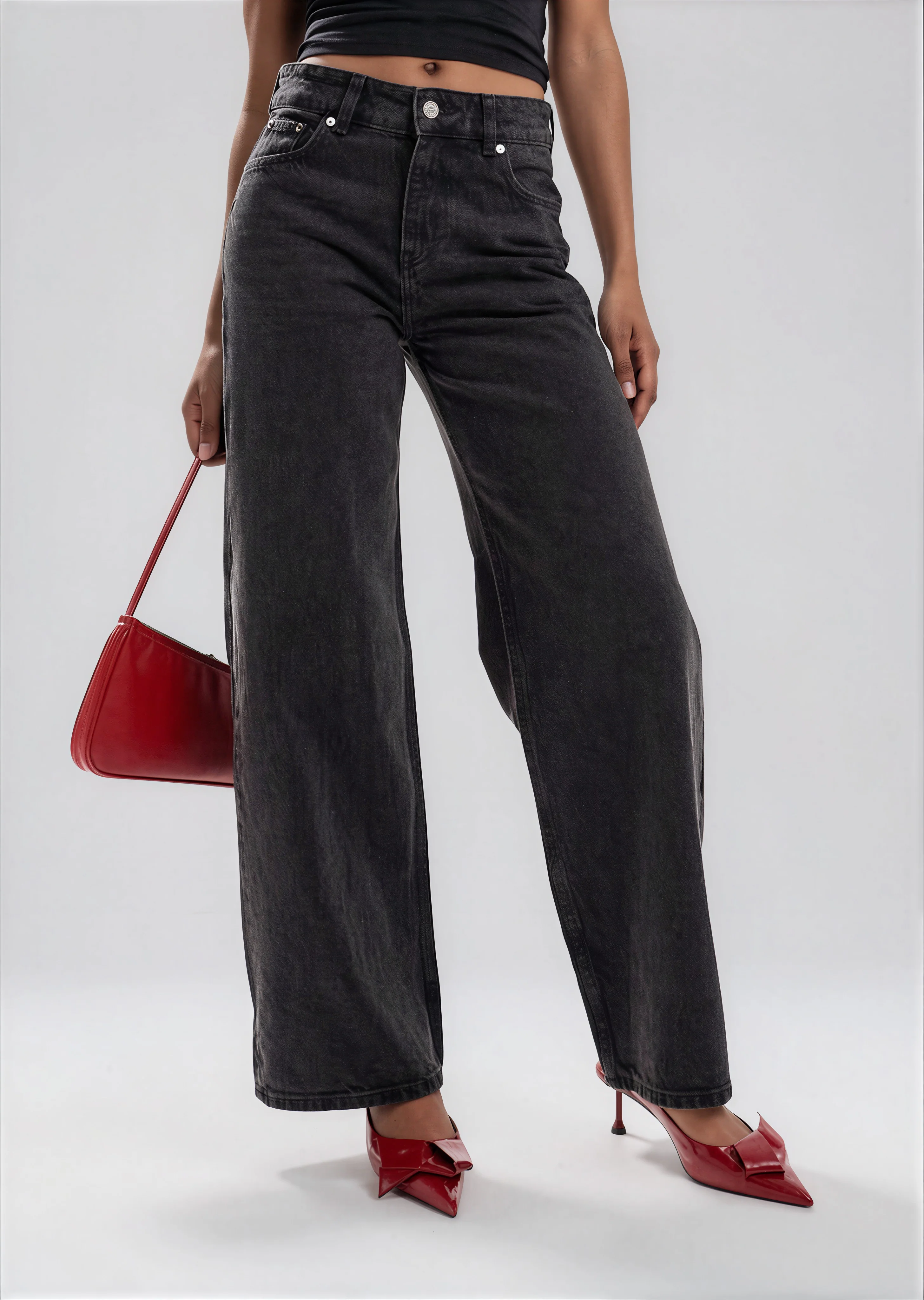 Wide Leg Jeans - Black