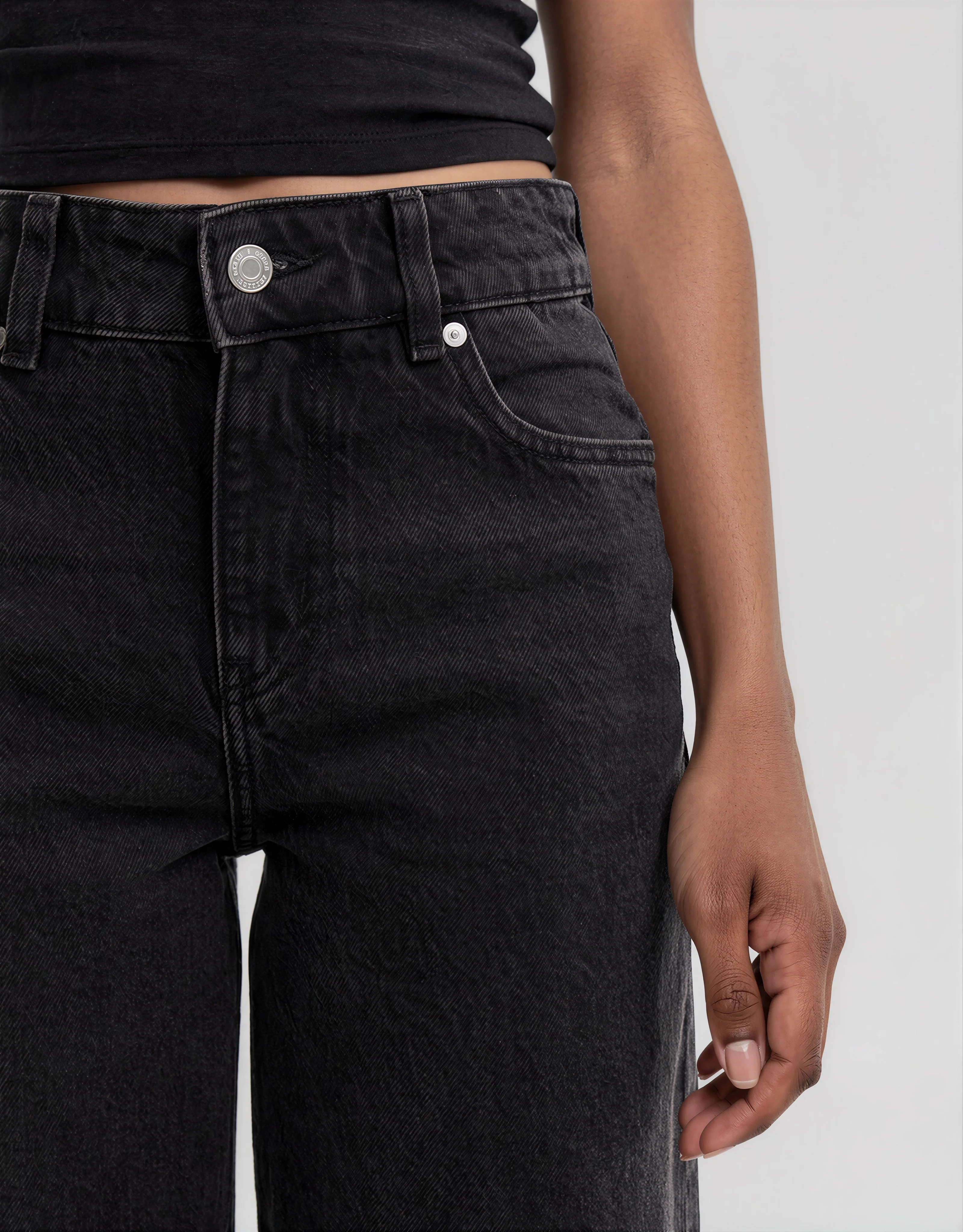 Wide Leg Jeans - Black - Image 5