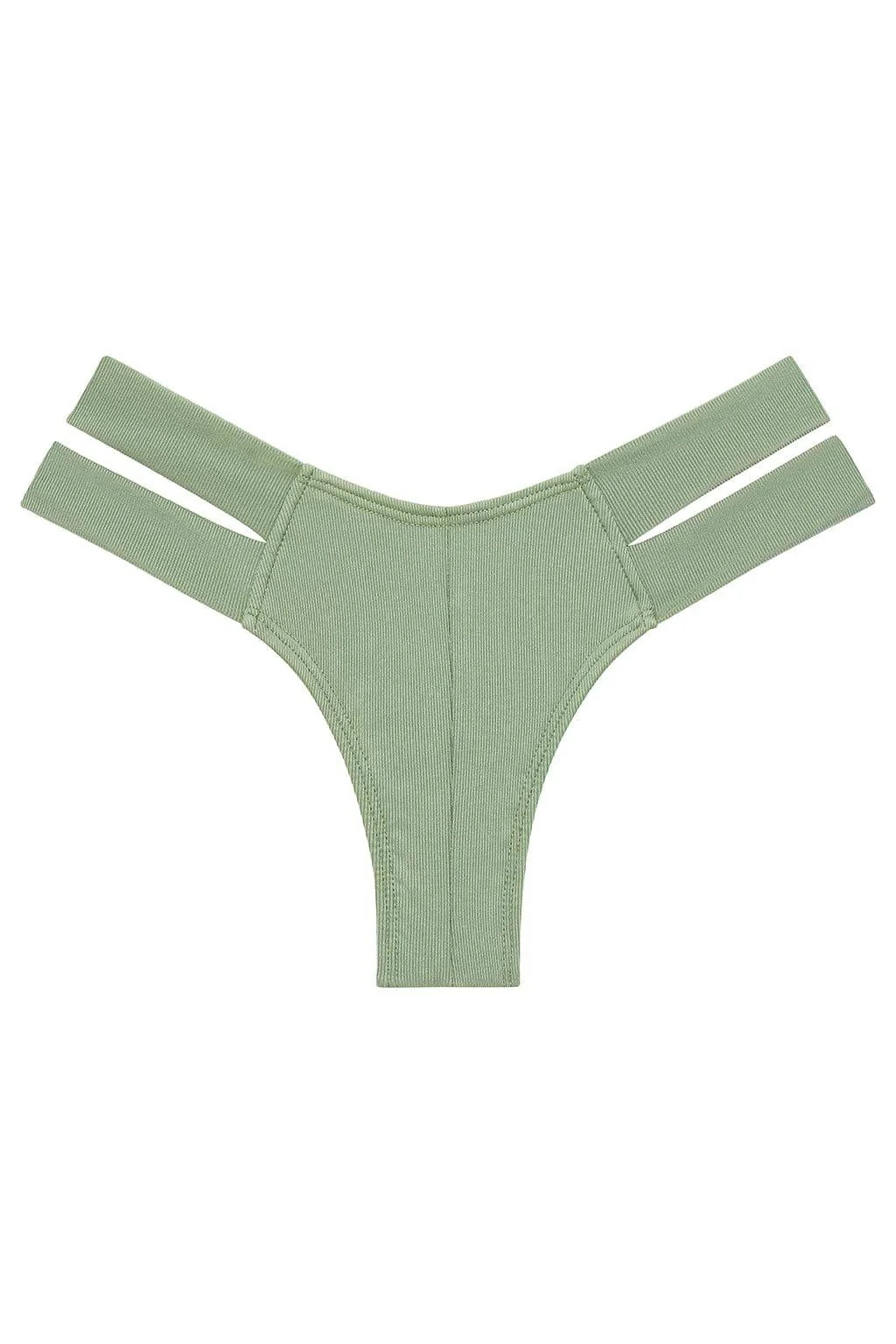 Sage Green Rib Euro Bikini Bottom - Image 2