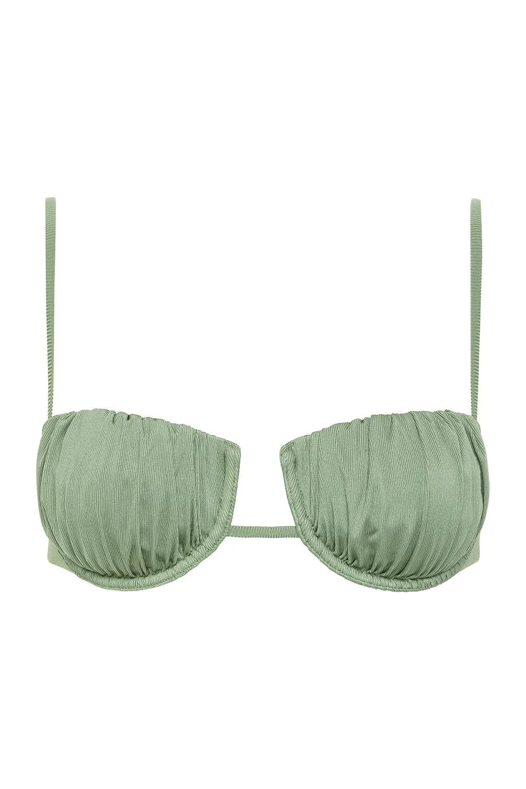 Sage Green Rib Petal Bikini Top - Image 2