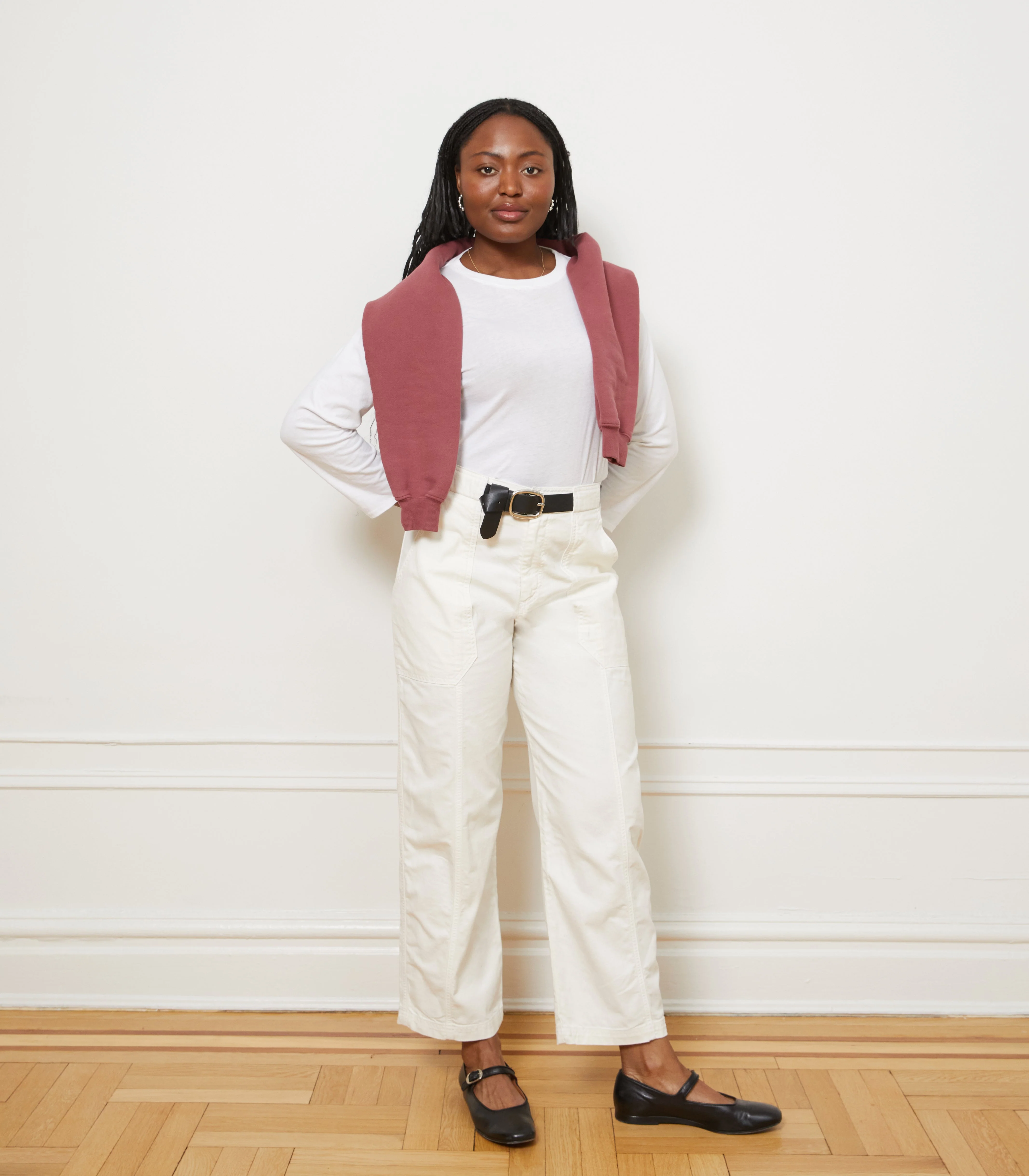 Jess Relaxed Seamed Trousers - Salt - Image 7