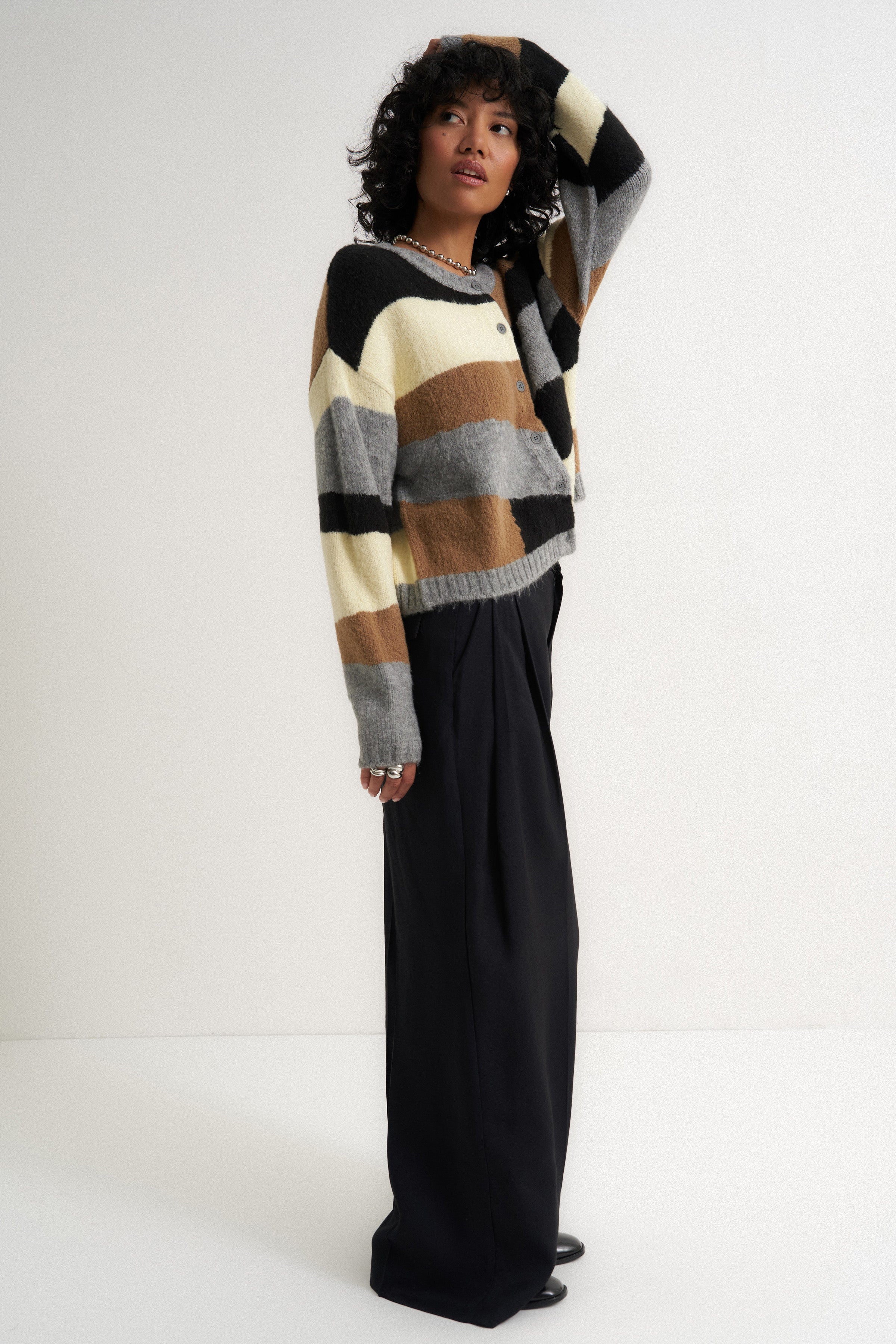 Selma Cardigan - Heather Grey Multi - Image 3