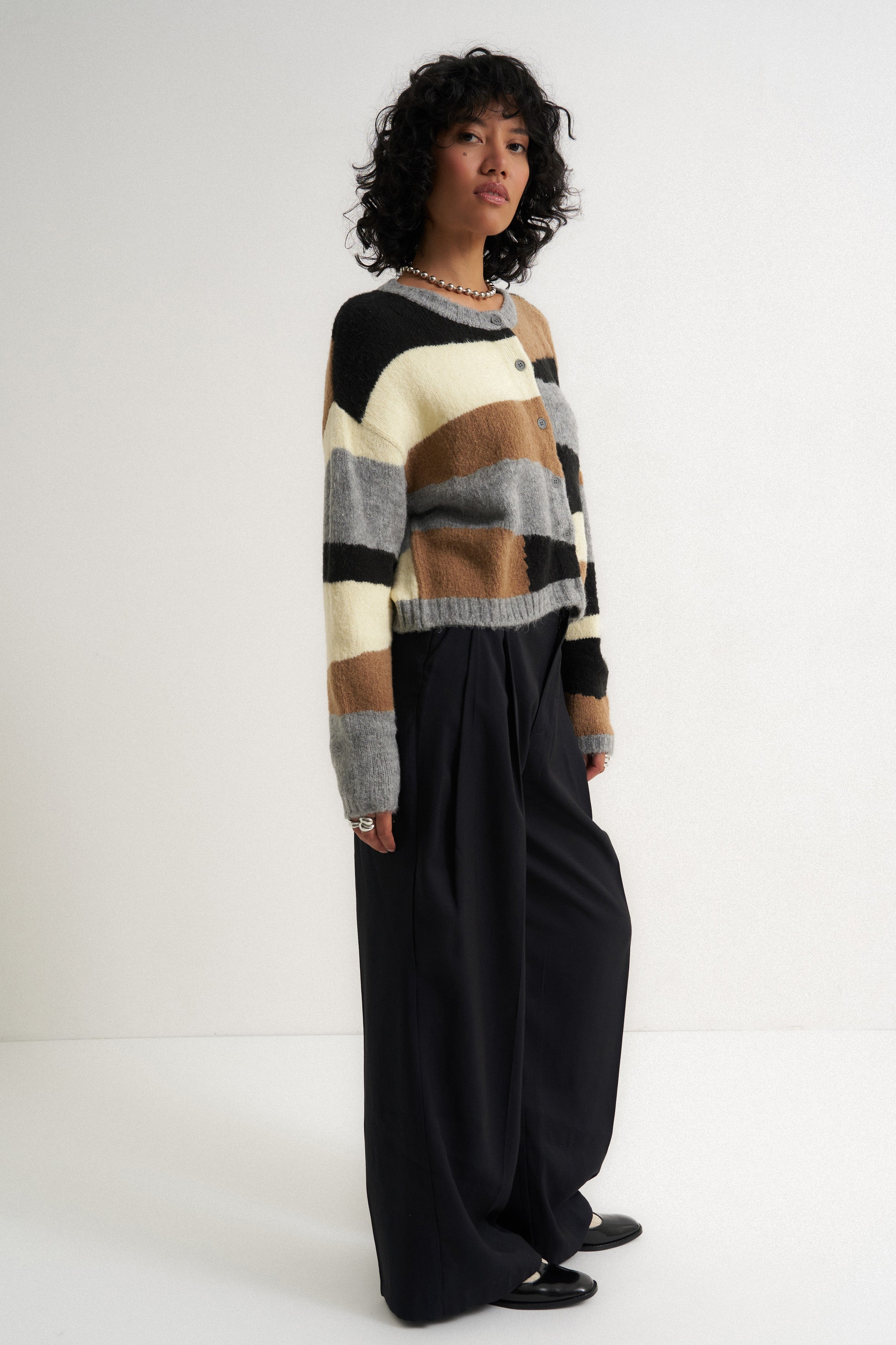 Selma Cardigan - Heather Grey Multi - Image 4