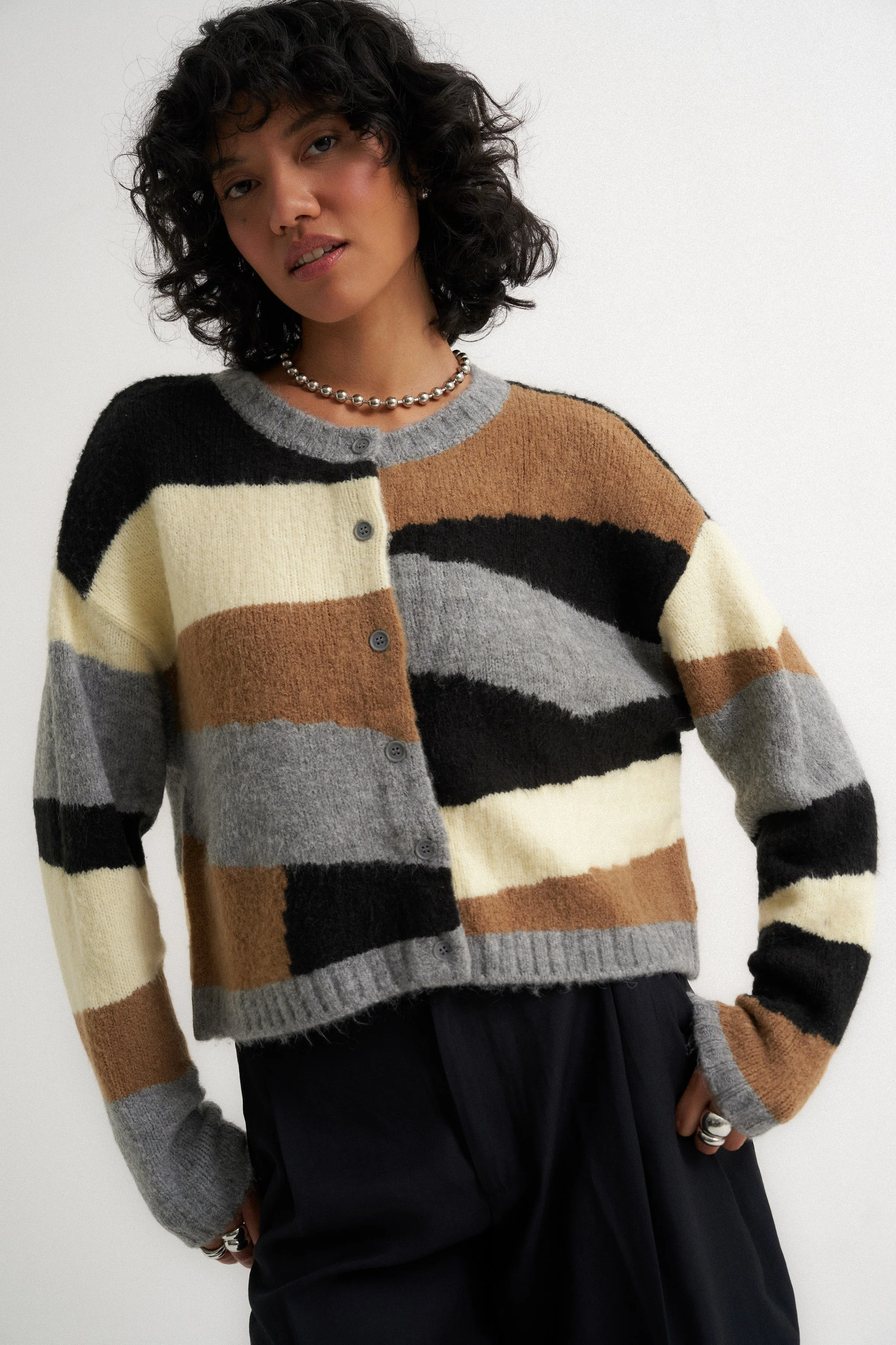Selma Cardigan - Heather Grey Multi - Image 5
