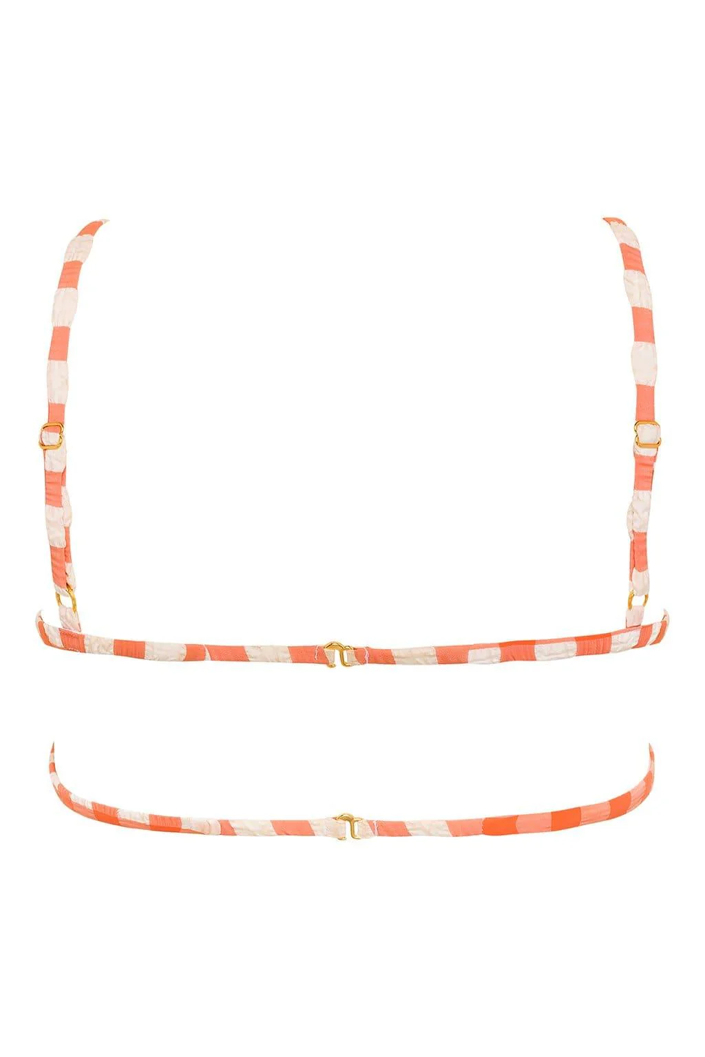 Shrimp Gingham Elany Tie-Up Bikini Top - Image 6