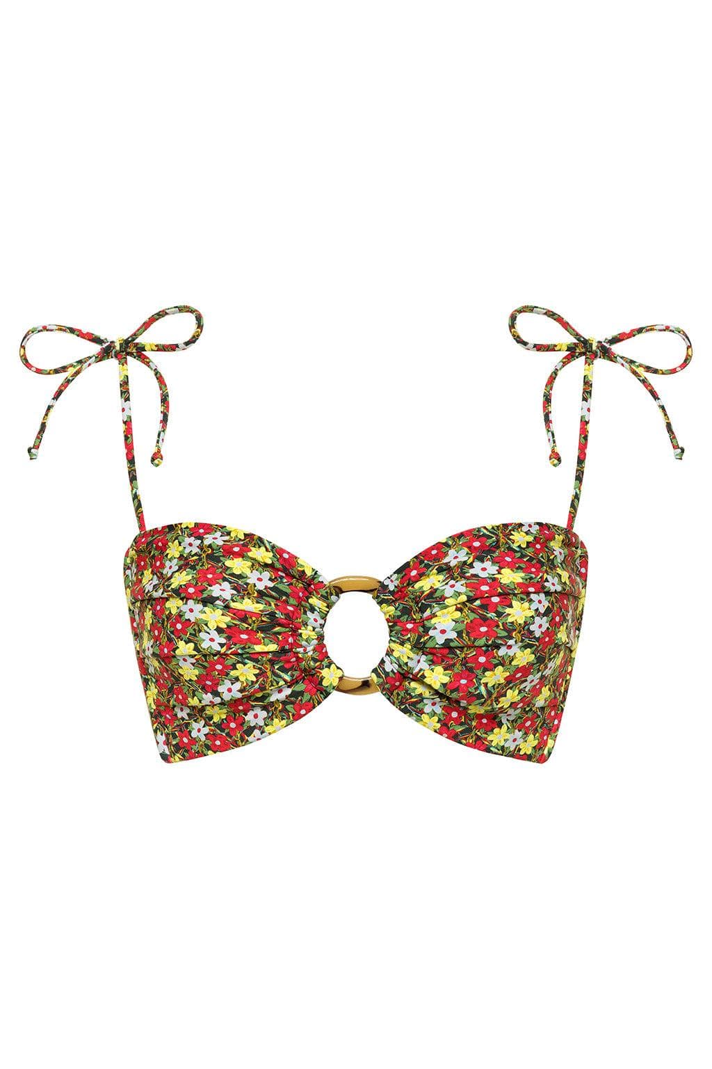 Sienna Floral Tori Ties Bandeau Bikini Top - Image 3
