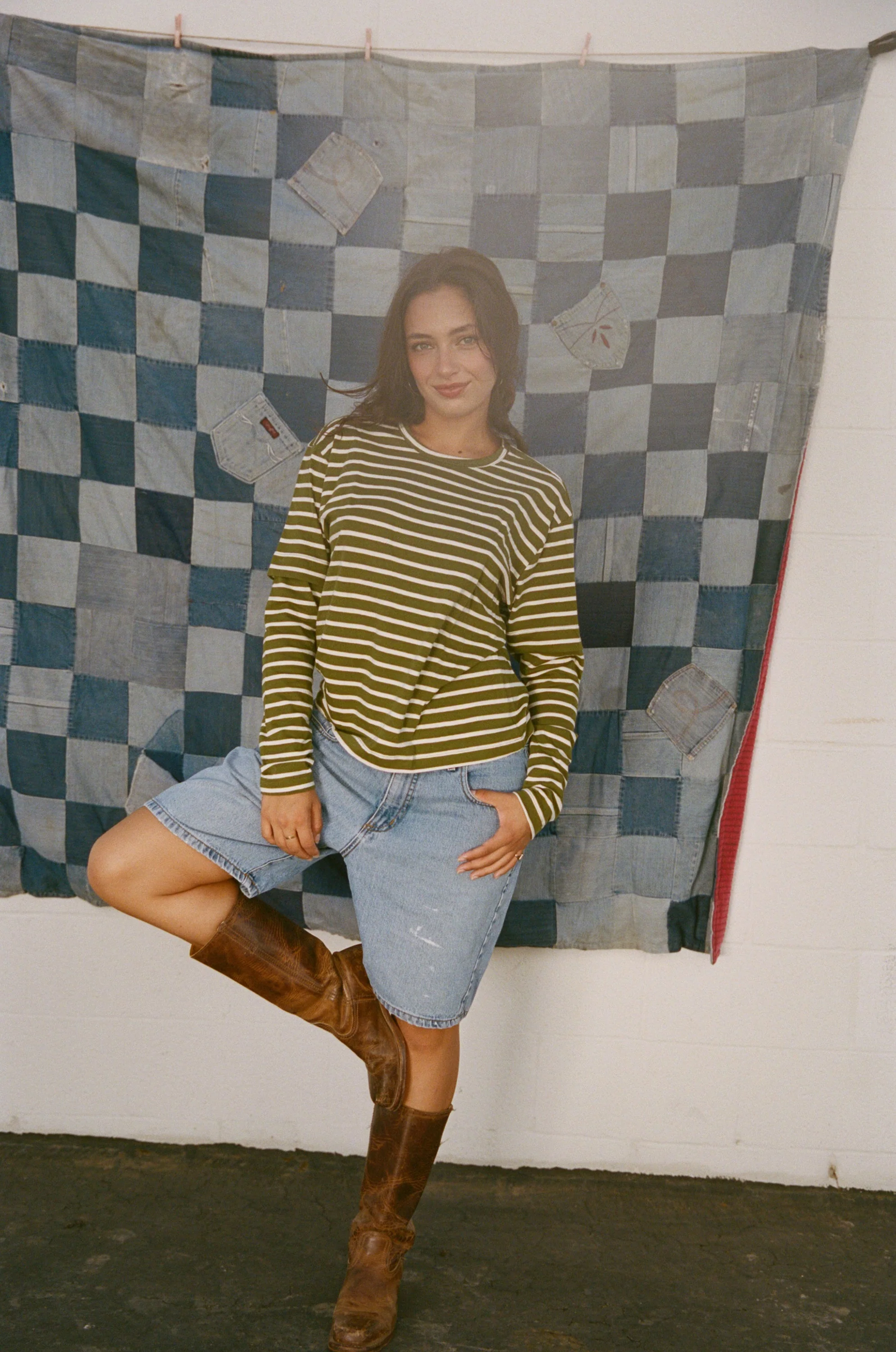 Skate Long Sleeve - Olive Stripe - Image 5