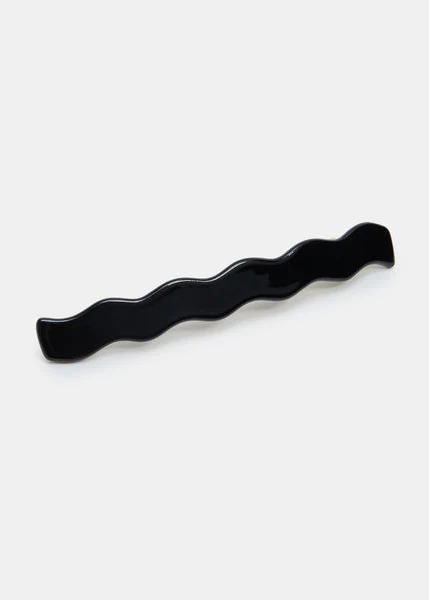 Skinny Wave Barette - Black