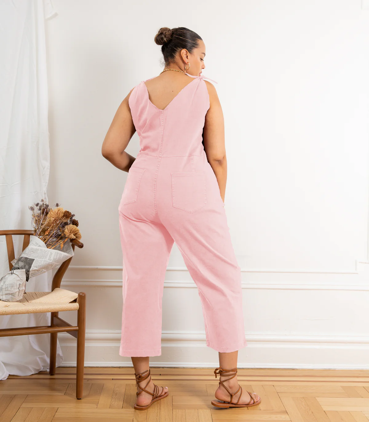 Slate Tie Strap Coveralls - Pink - Image 2