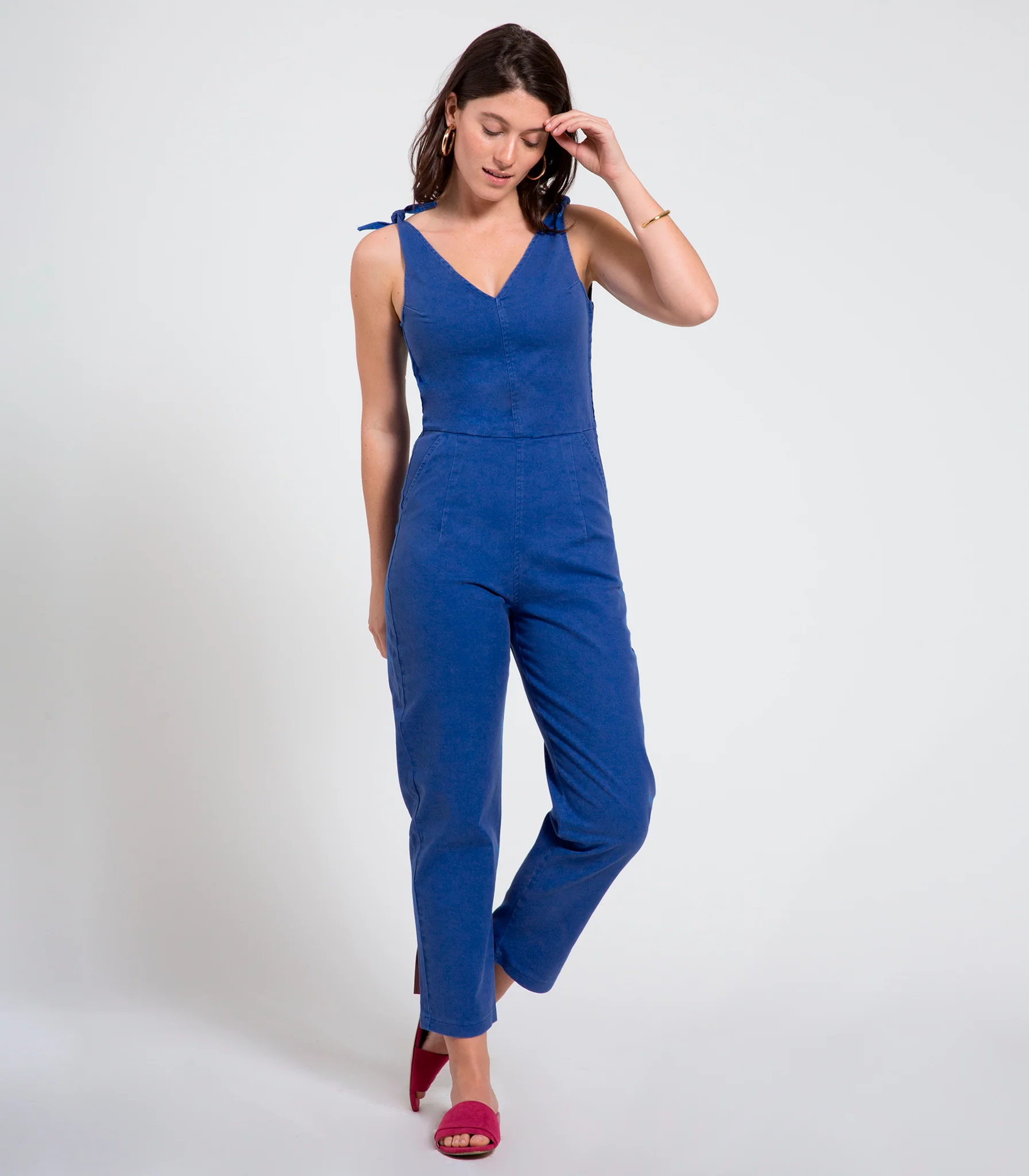 Slate Tie Strap Coveralls - Royal - Image 3