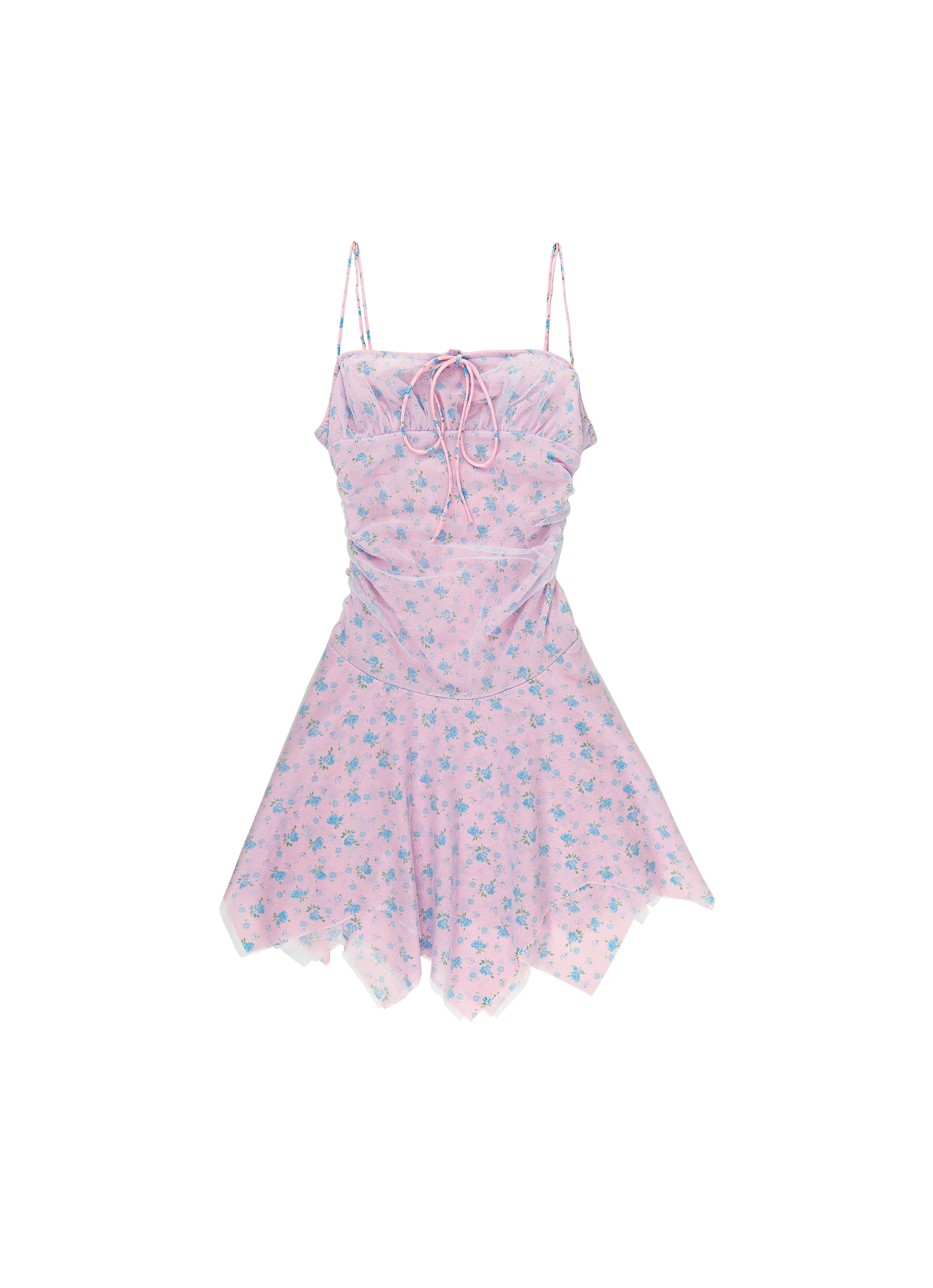 Sofia Dress -  Blue Floral/White
