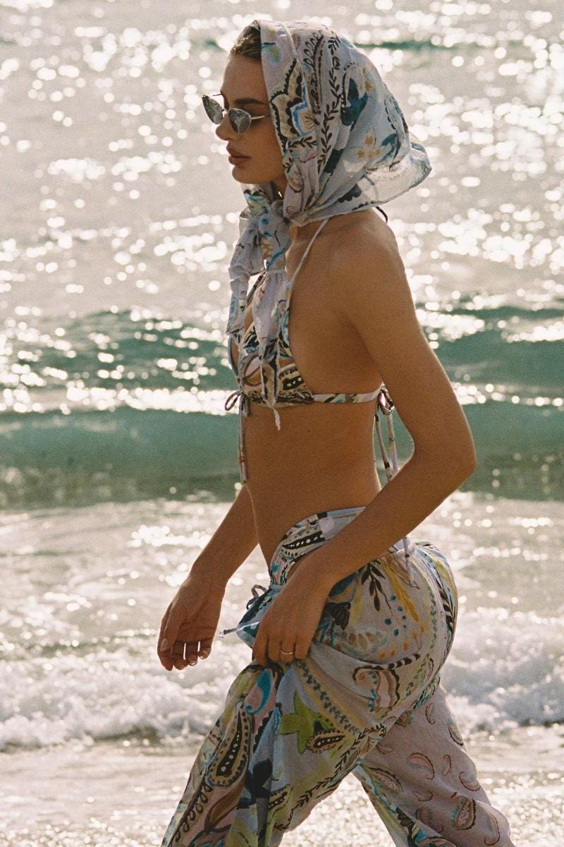 St. Barths Floral Drawstring Wide-Leg Pant - Image 3