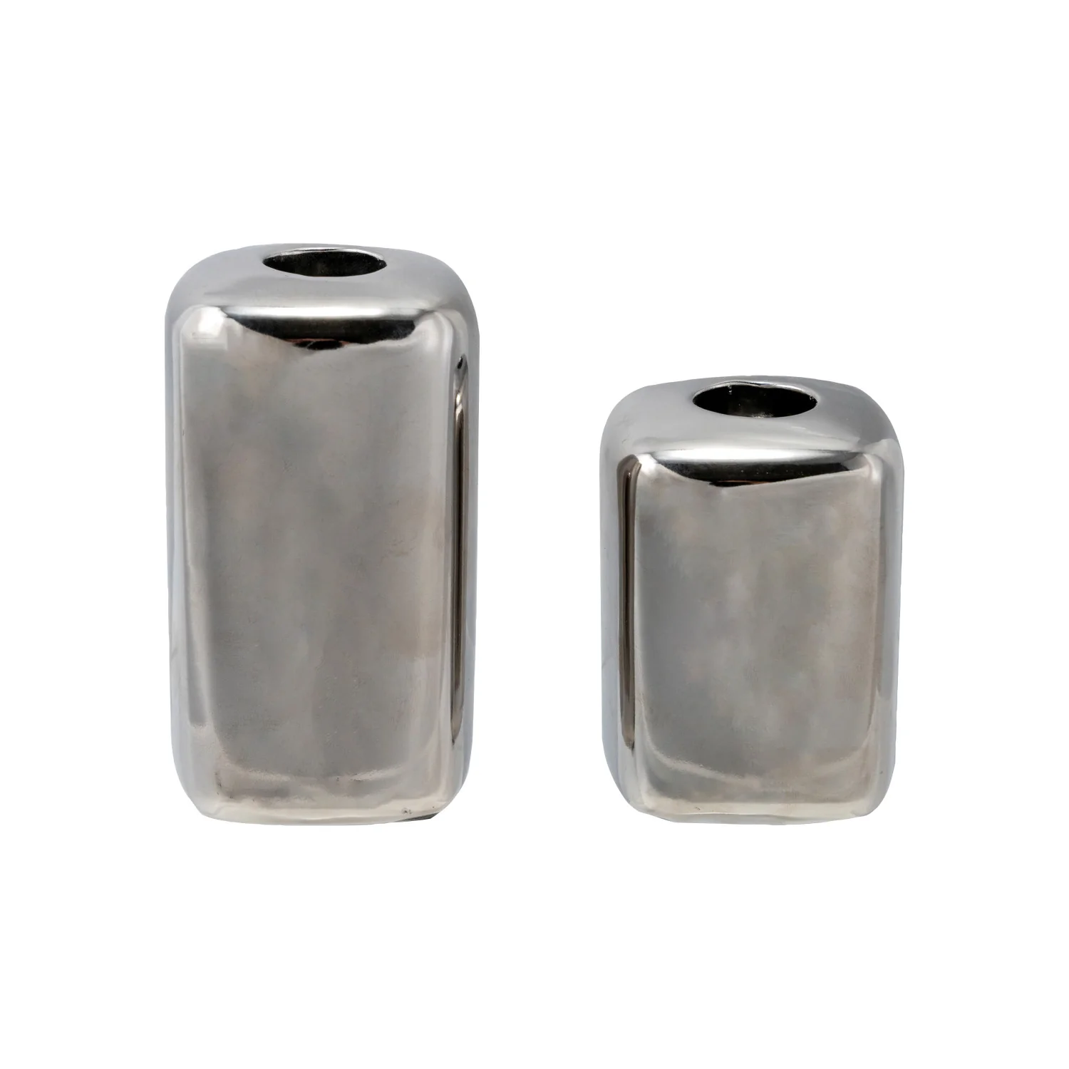 Stoneware Taper Holders - Chrome
