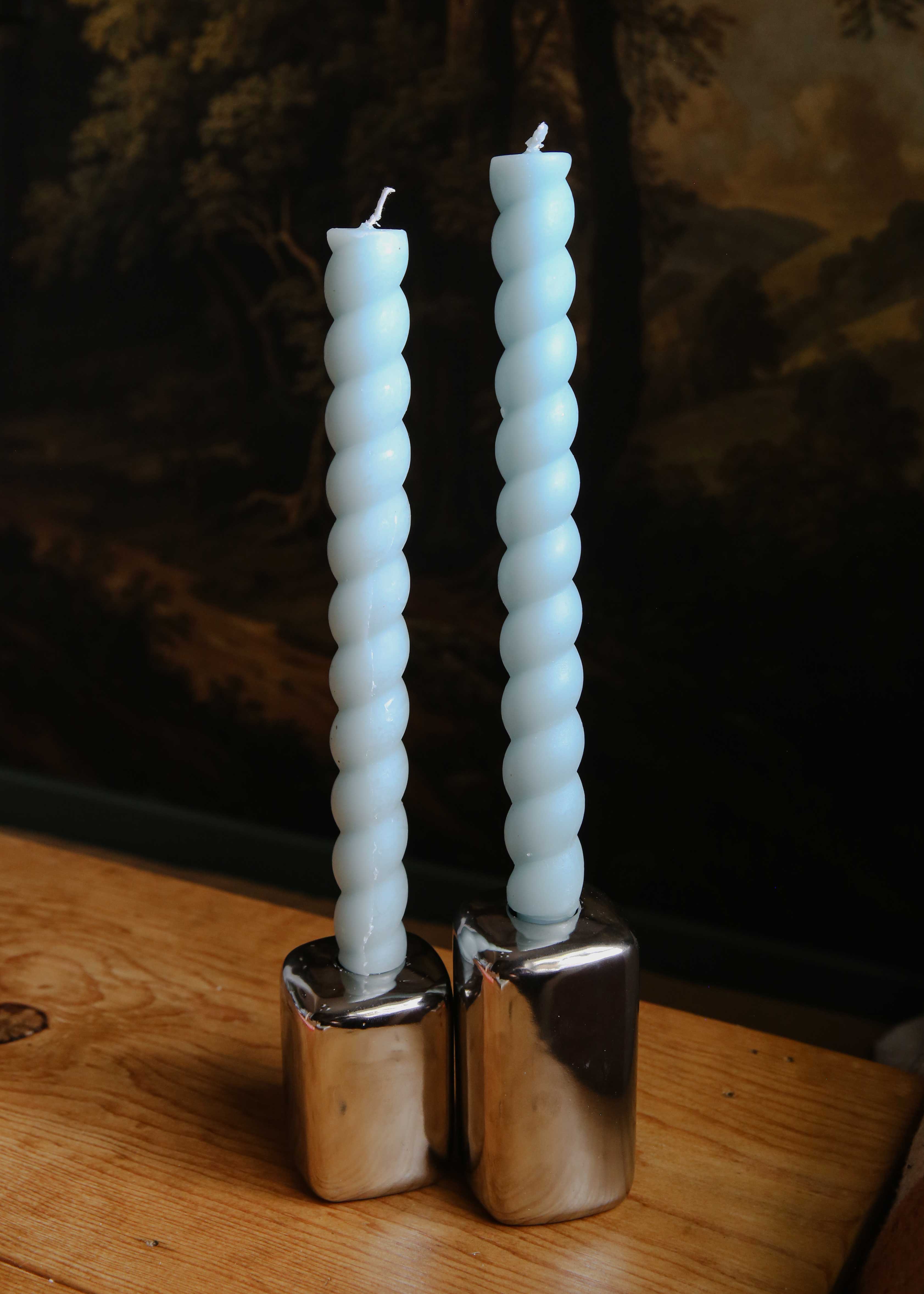 Stoneware Taper Holders - Chrome - Image 2